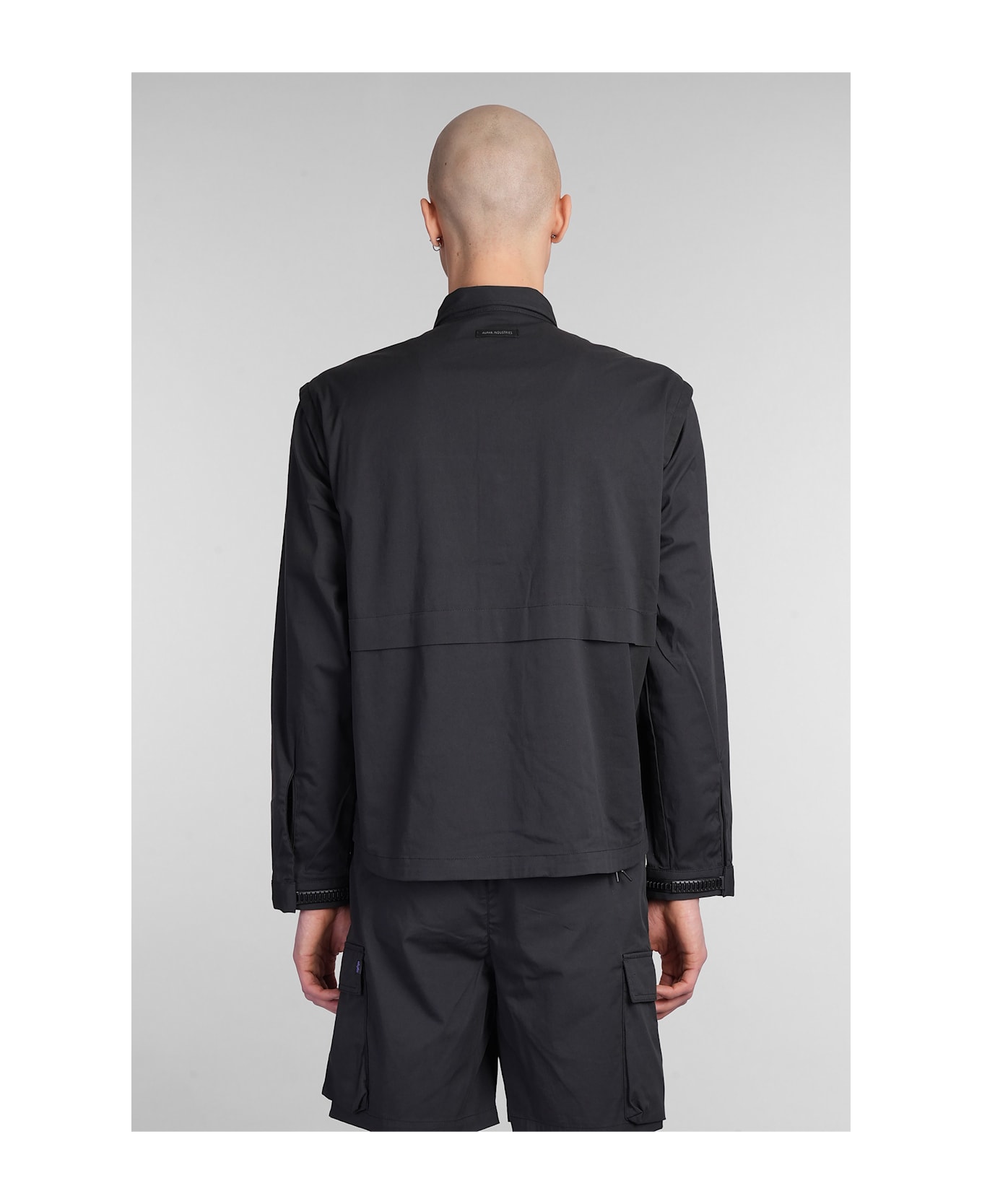 Alpha Industries Utility Overshirt Shirt In Black Cotton - black