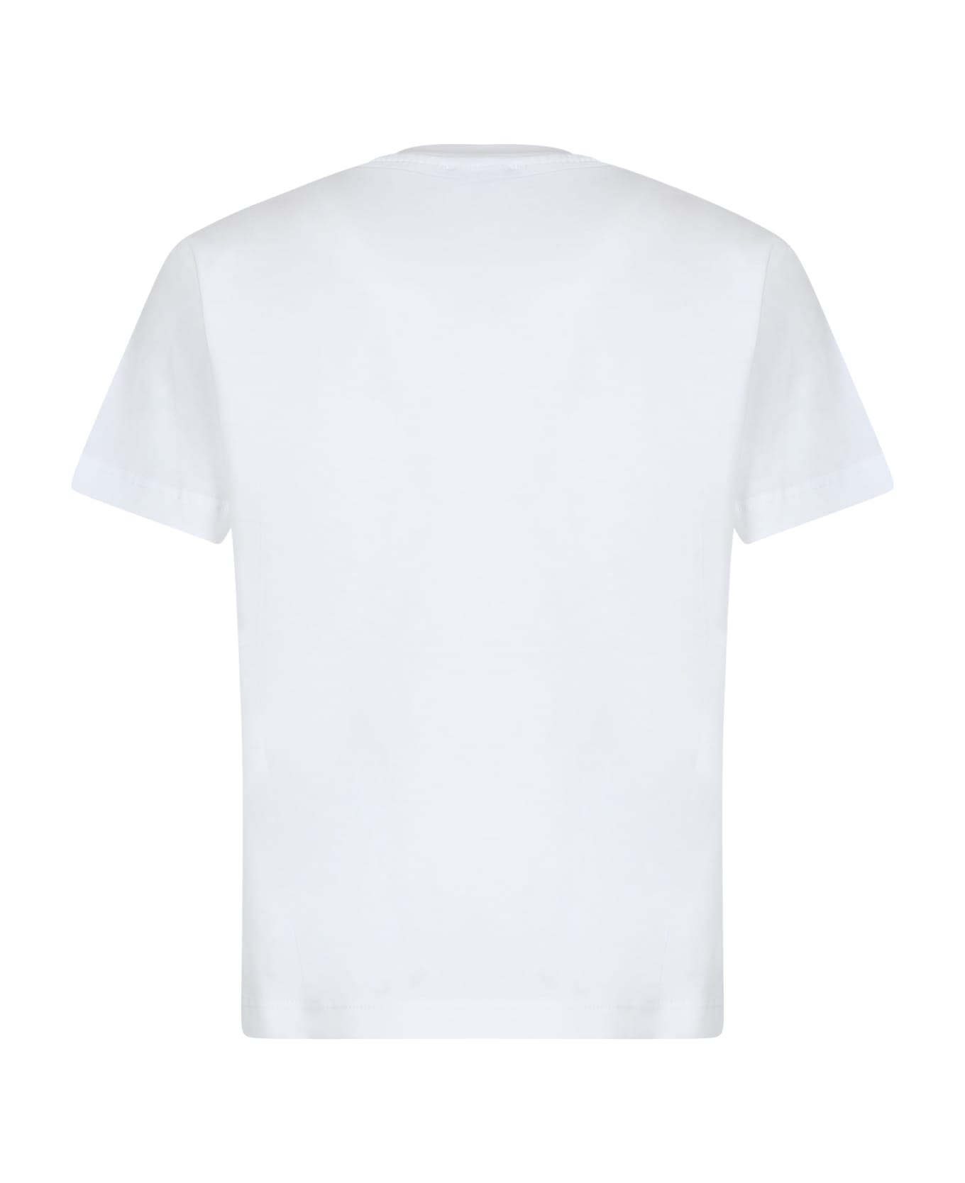 MSGM White T-shirt For Boy With Logo Tシャツ＆ポロシャツ