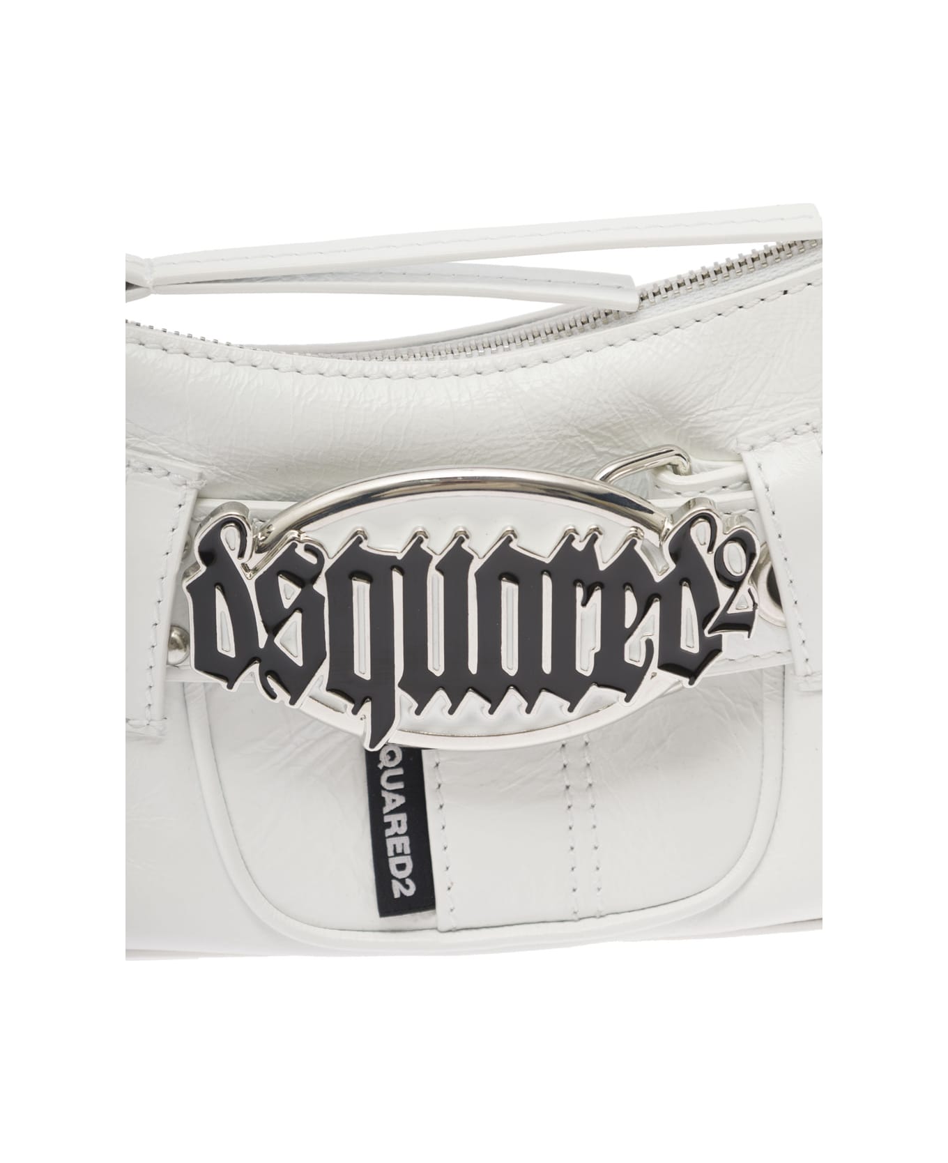 Dsquared2 'gothic' White Shoulder Bag With Belt Detail In Smooth Leather Woman - White ショルダーバッグ