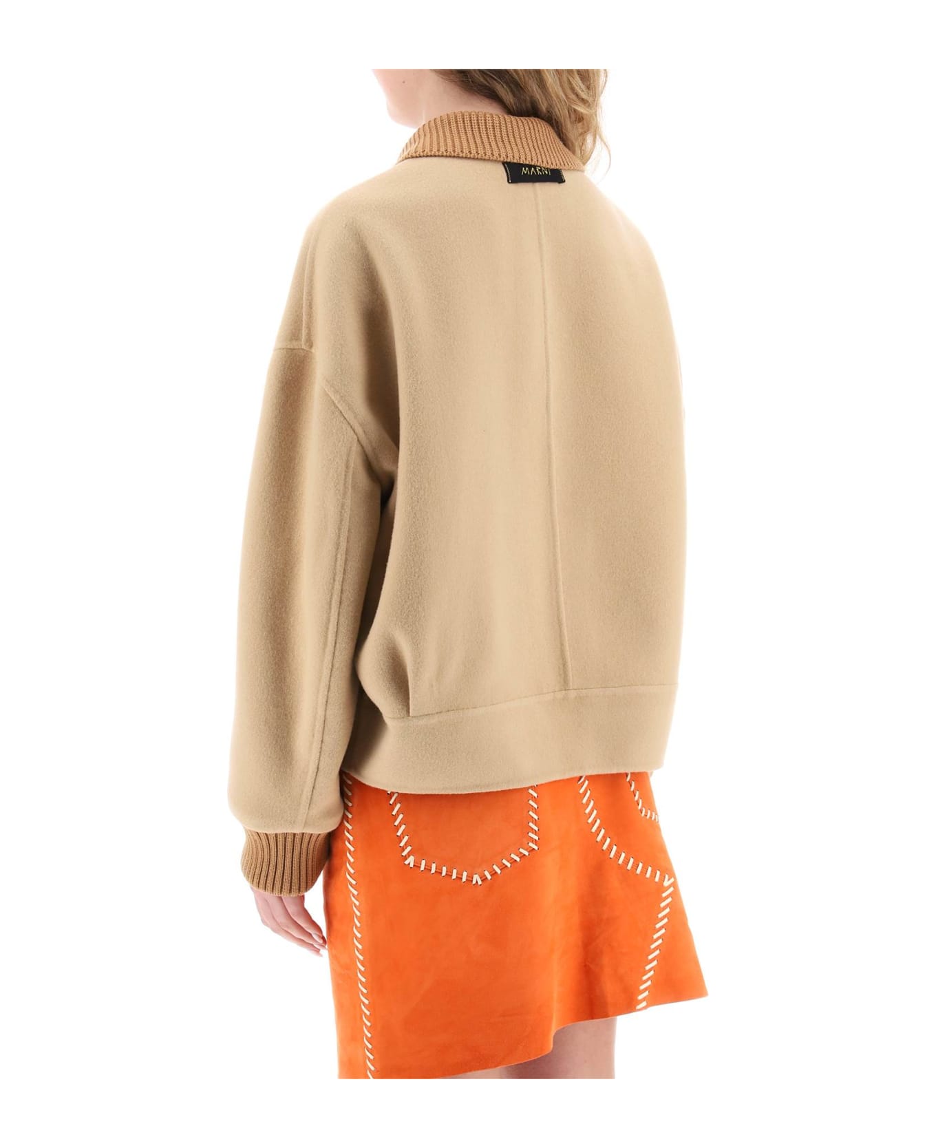 Marni Wool And Cashmere Caban - Beige