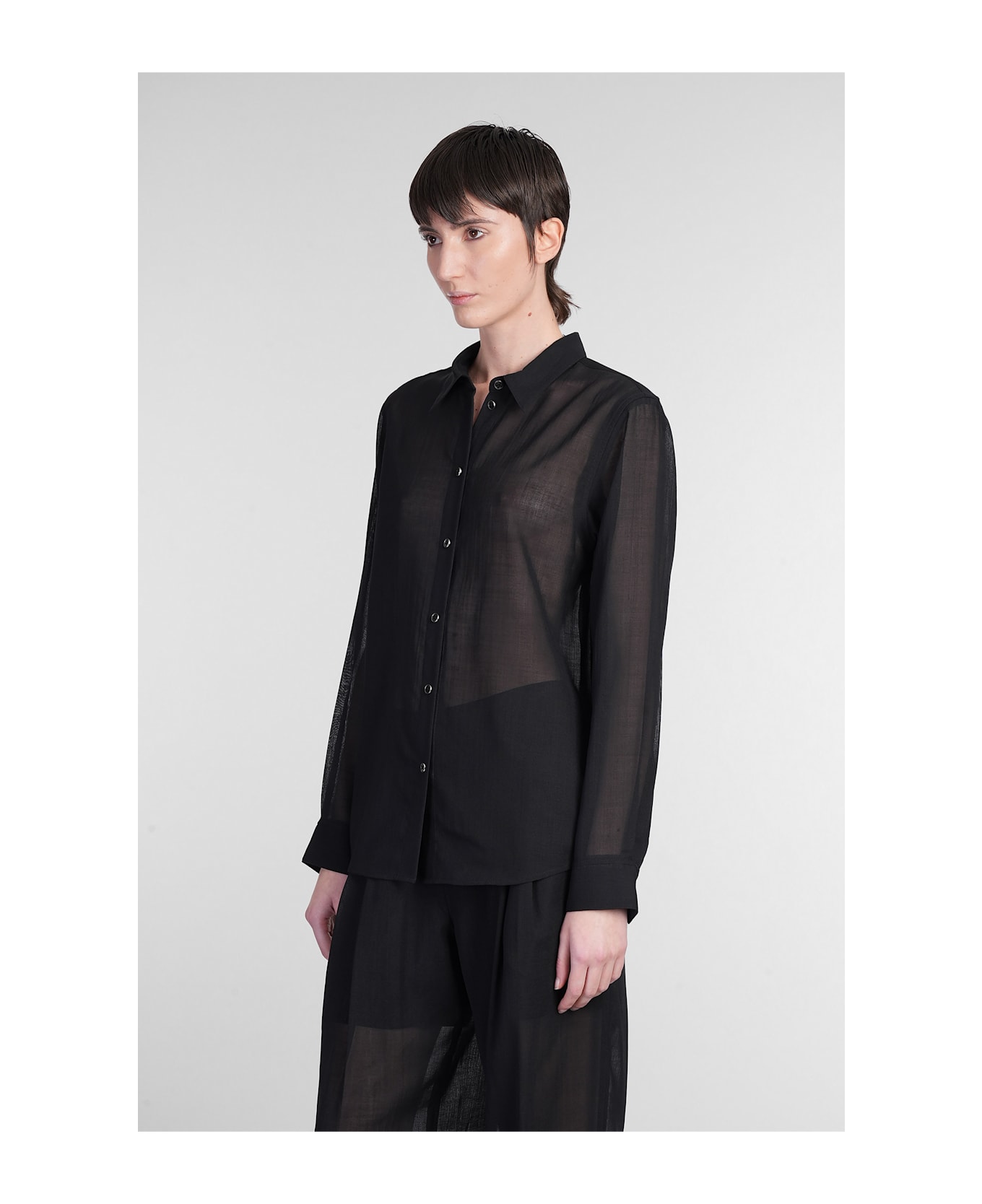 Helmut Lang Shirt In Black Wool - black