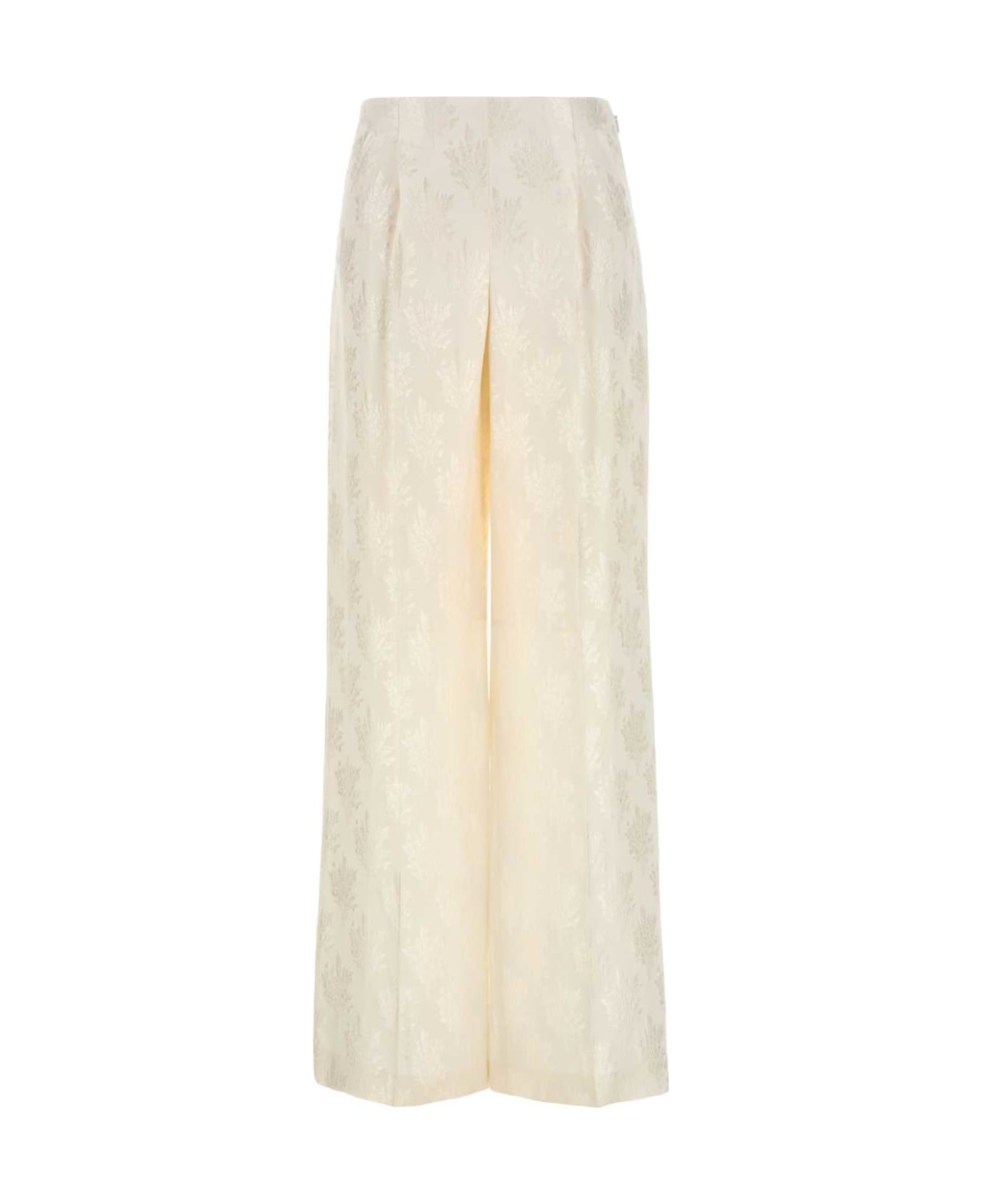 Fendi White Silk Wide-leg Pant - White