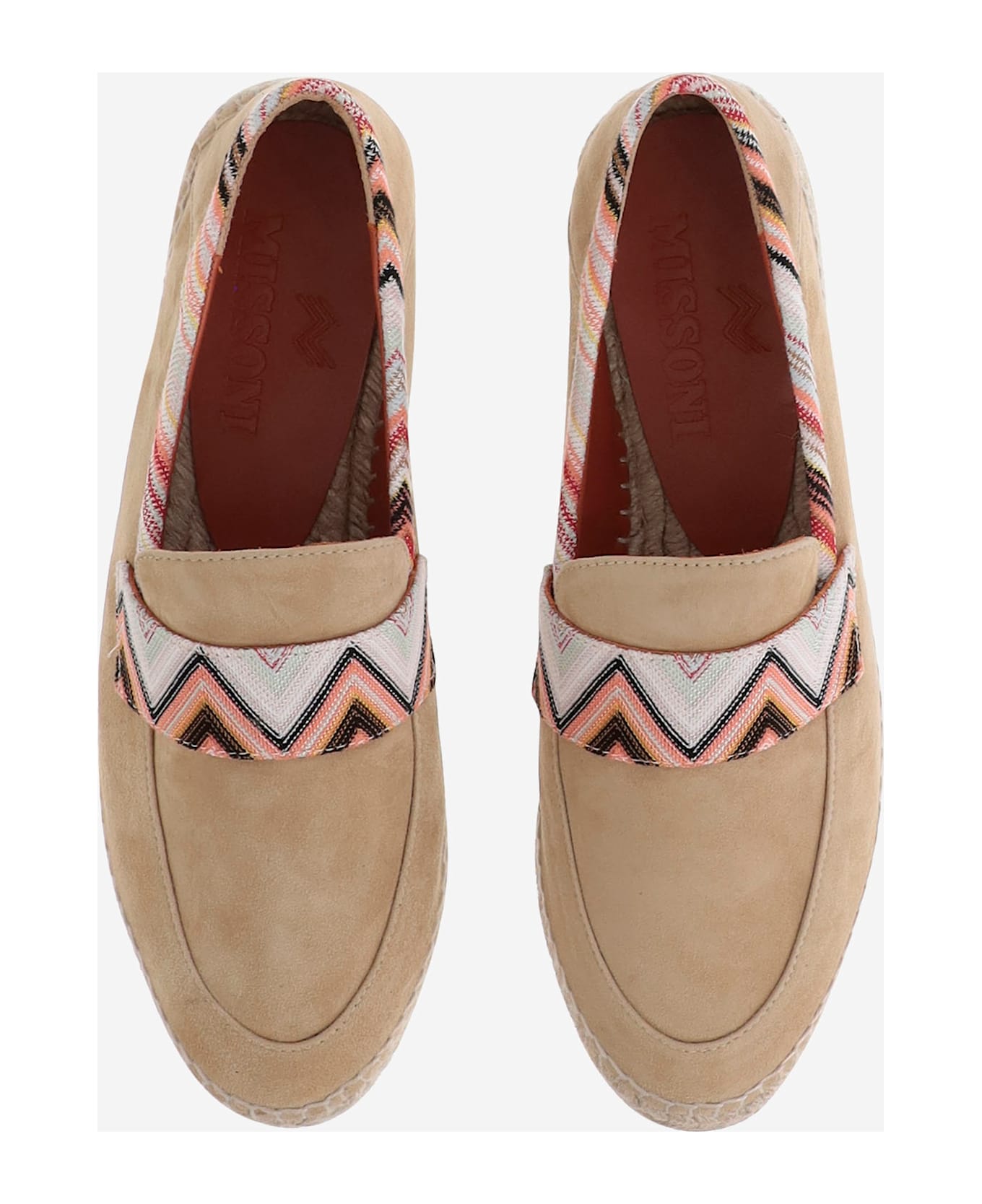Missoni Viscose Blend Espadrilles With Zigzag Pattern - Beige レースアップシューズ