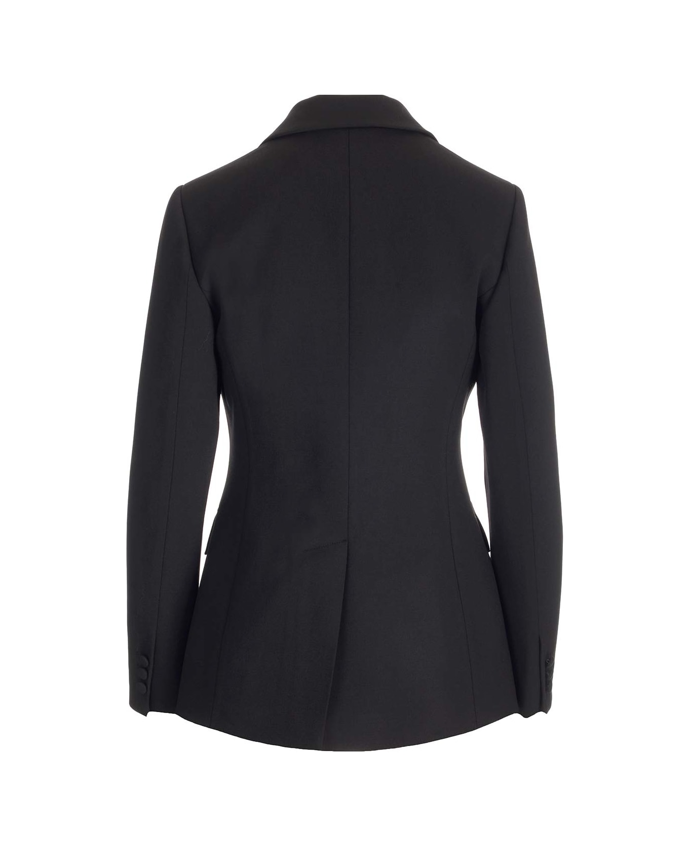 Parosh Black Wool Tuxedo Jacket - Black