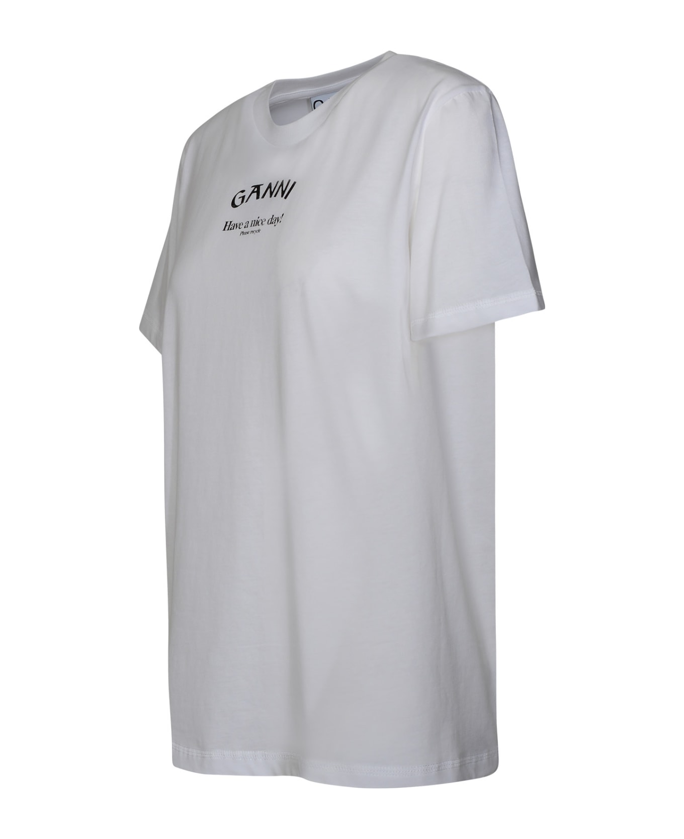 Ganni 'ganni' White Cotton T-shirt - White