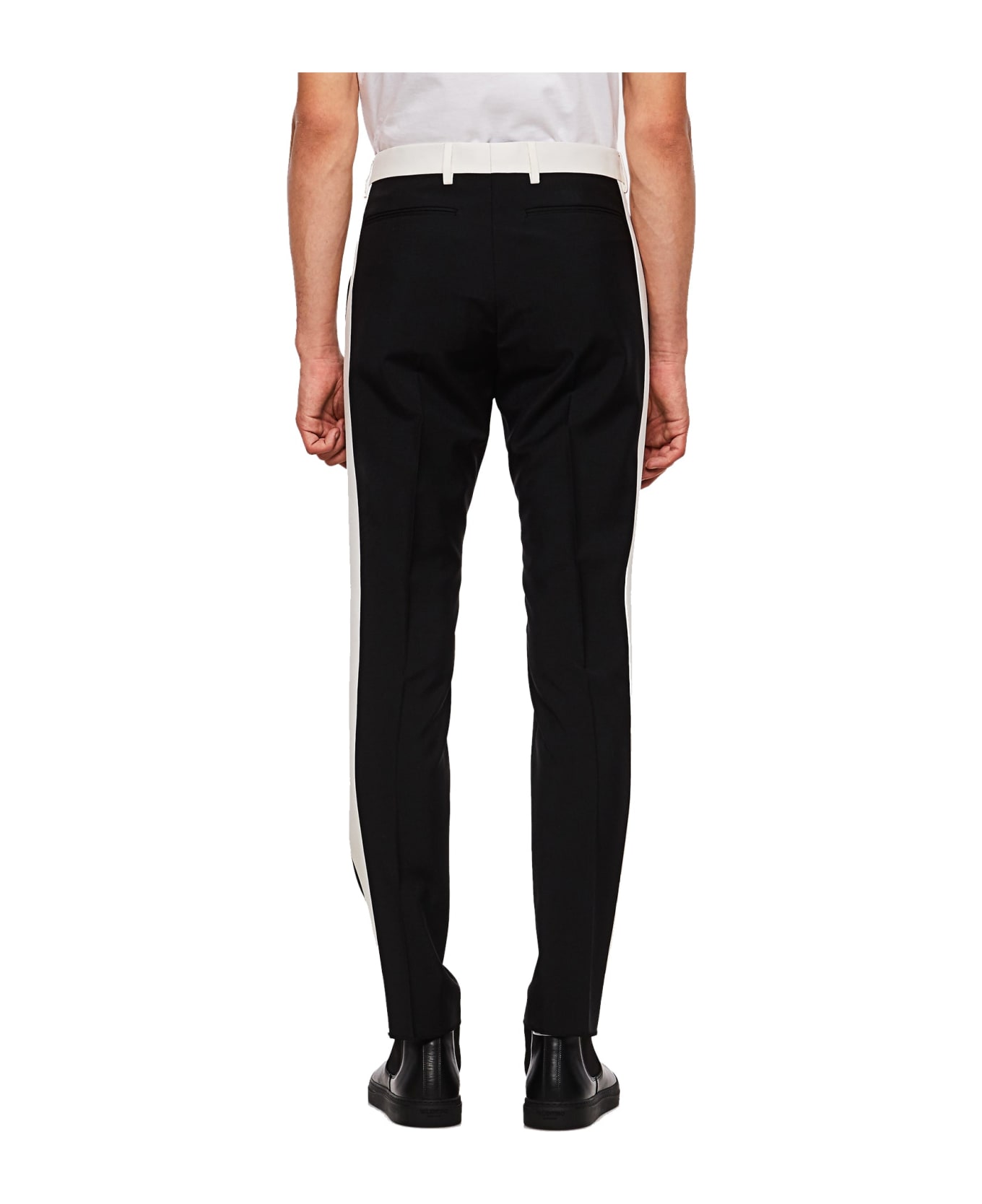 Valentino Contrast Panel Trousers - Black