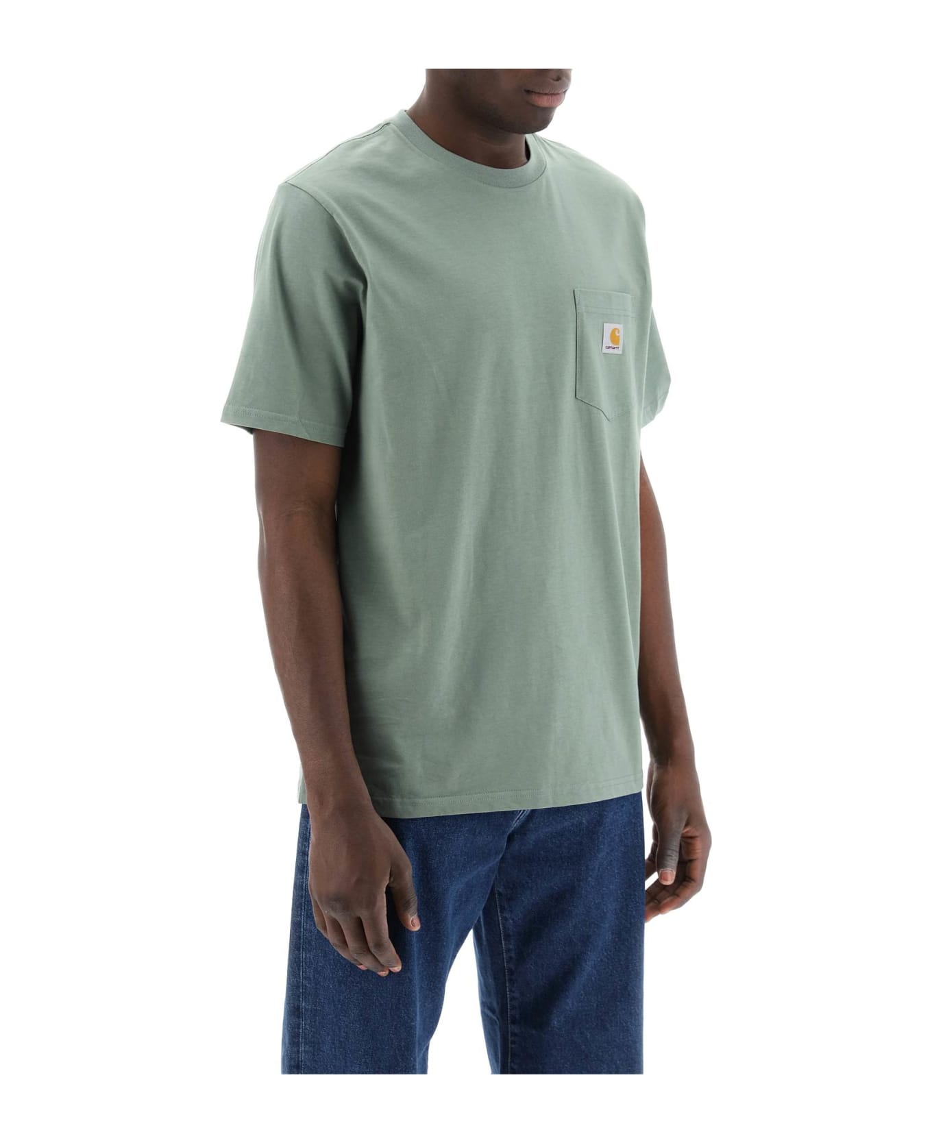 Carhartt T-shirt With Chest Pocket - Verde