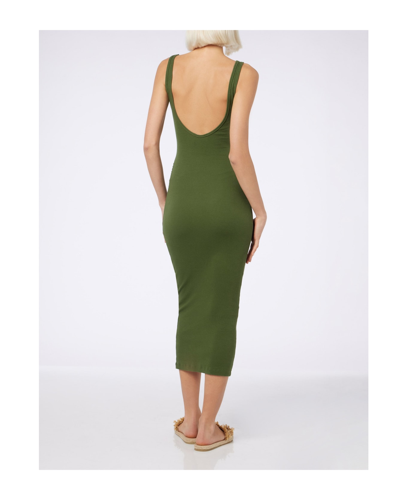 MC2 Saint Barth Woman Ribbed Cotton Jersey Tank Dress Jennifer - GREEN
