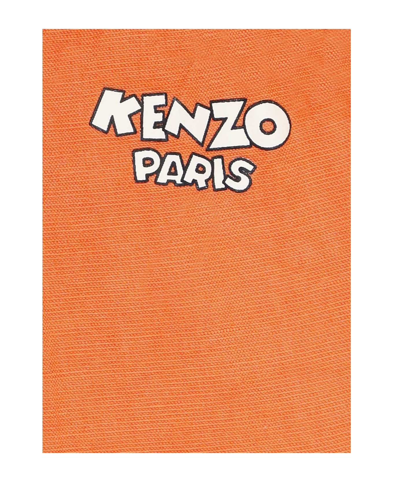 Kenzo Kids Cotton And Linen Shorts - Orange