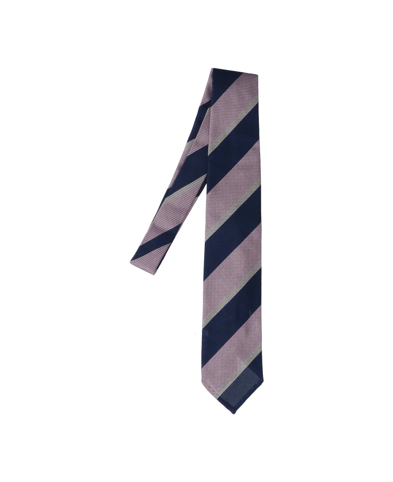 Cesare Attolini Striped Silk Tie - Pink