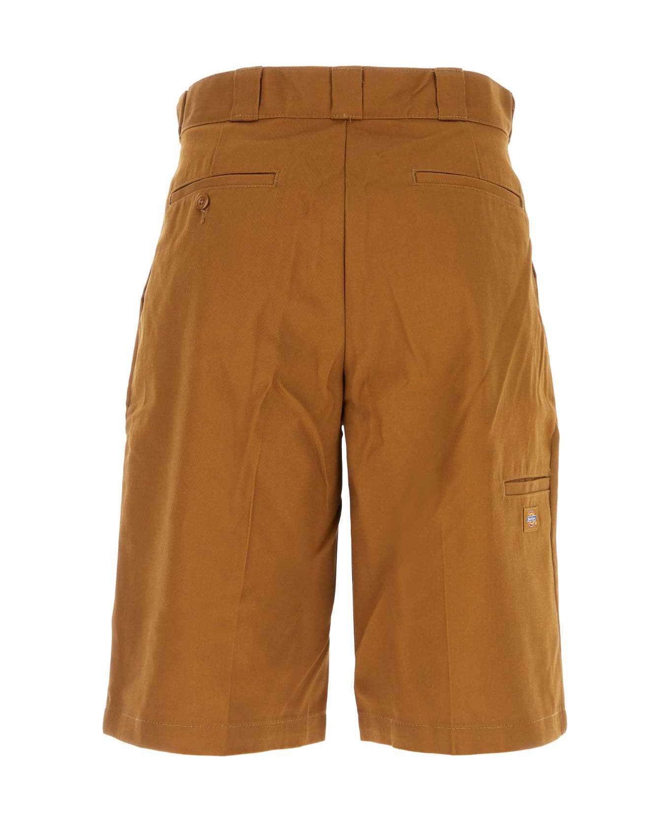 Dickies Caramel Polyester Blend Bermuda Shorts - BROWNDUCK