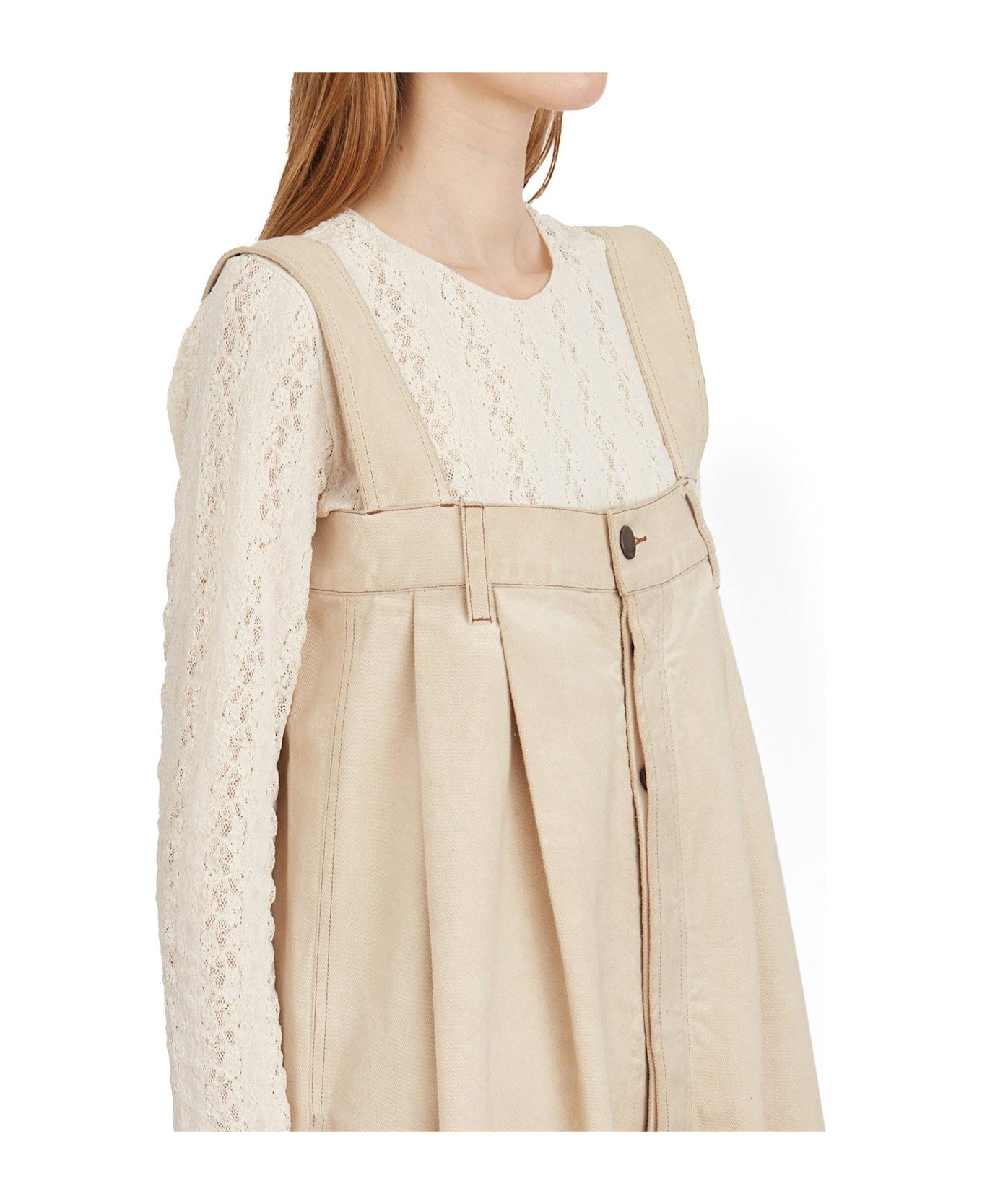 Uma Wang Pino Pleated Playsuit - IVORY