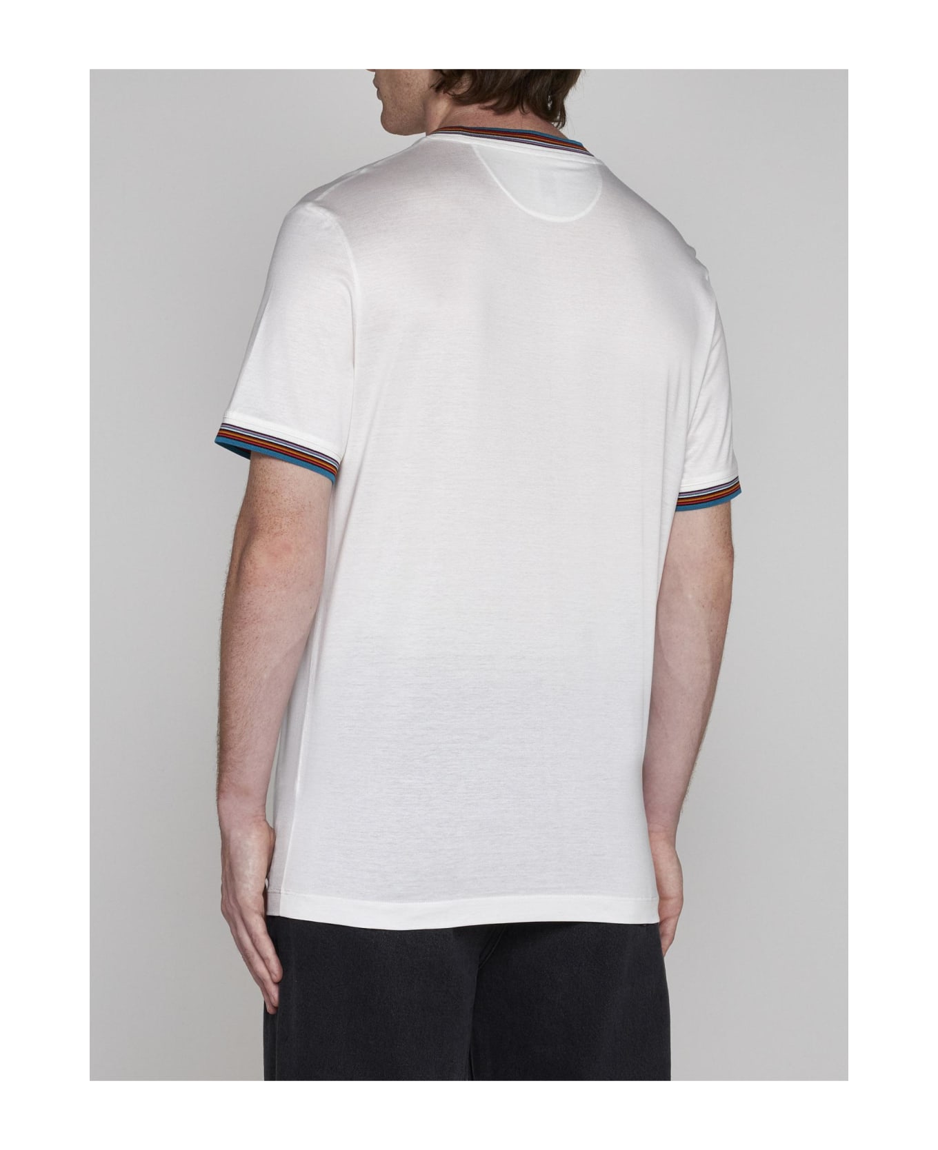 Paul Smith Stripe Detail Cotton T-shirt - WHITE シャツ