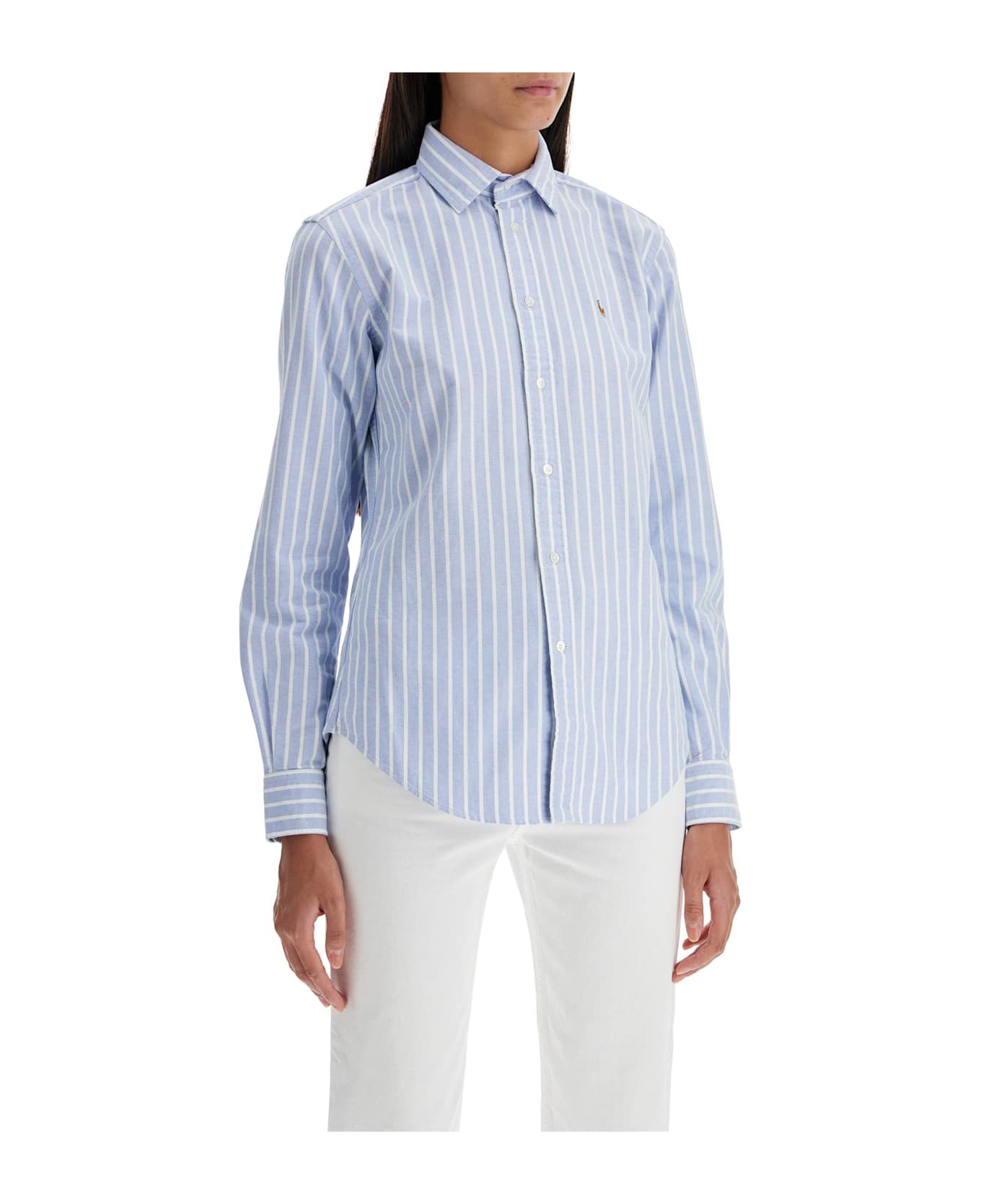 Polo Ralph Lauren Striped Oxford Shirt For Men - 1153 HARBOR ISLAND BLUE/WHITE (Light blue)