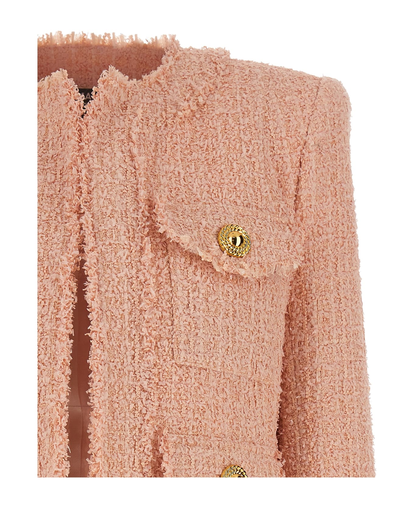 Balmain Short Tweed Jacket - Pink カーディガン