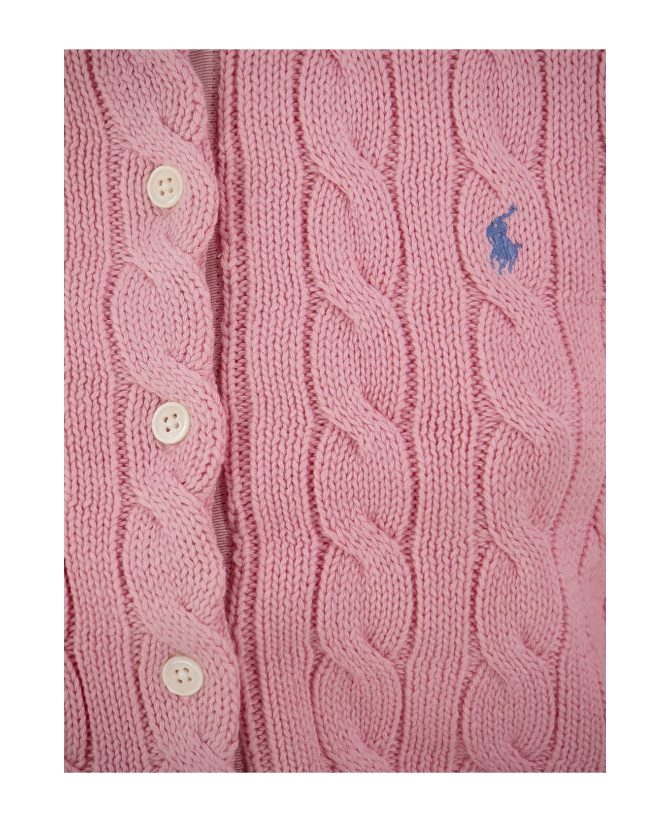 Polo Ralph Lauren Plaited Cotton Cardigan - Pink
