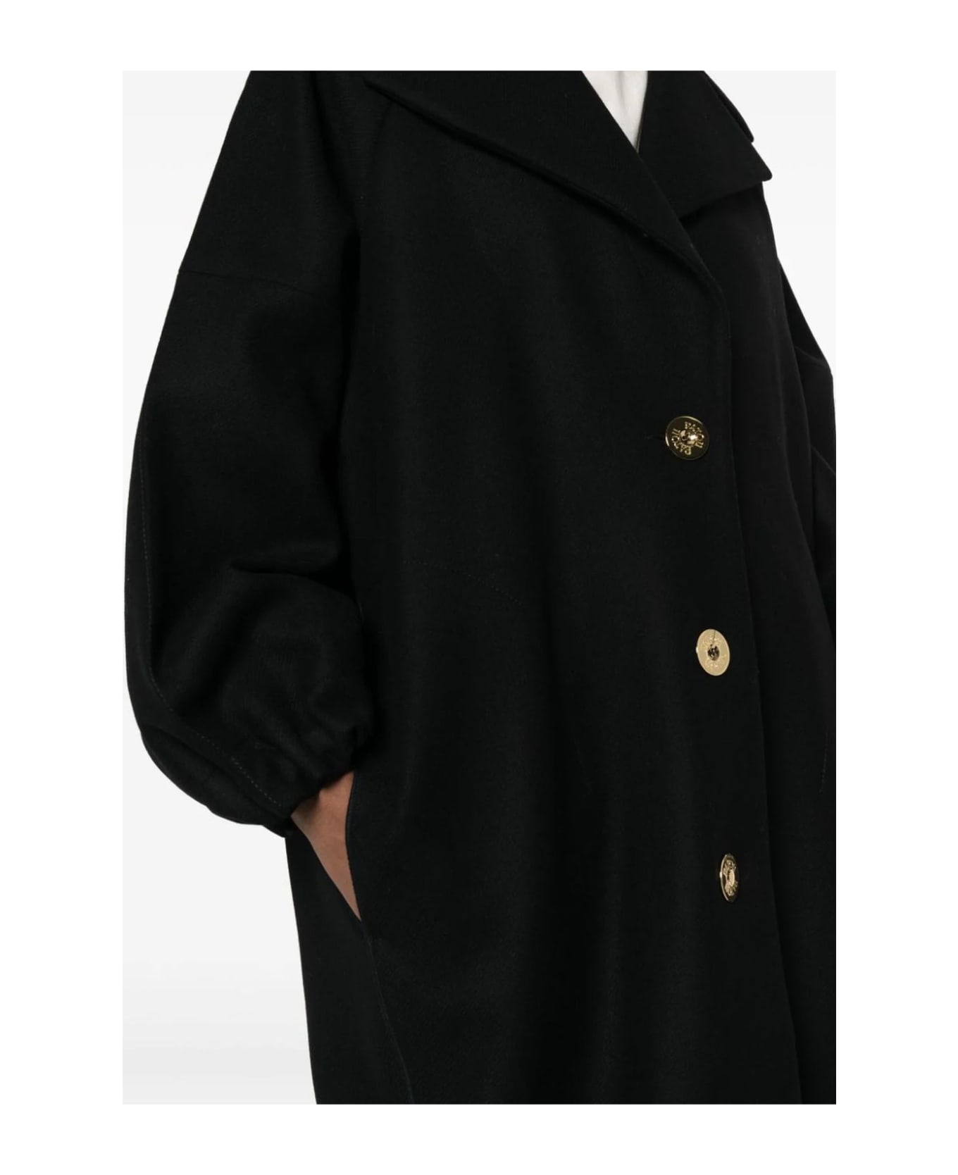 Patou Black Virgin Wool Blend Coat - BLACK