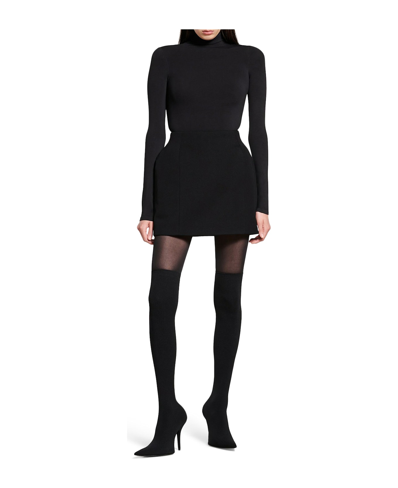 Balenciaga Hourglass Detail Mini Skirt - Black