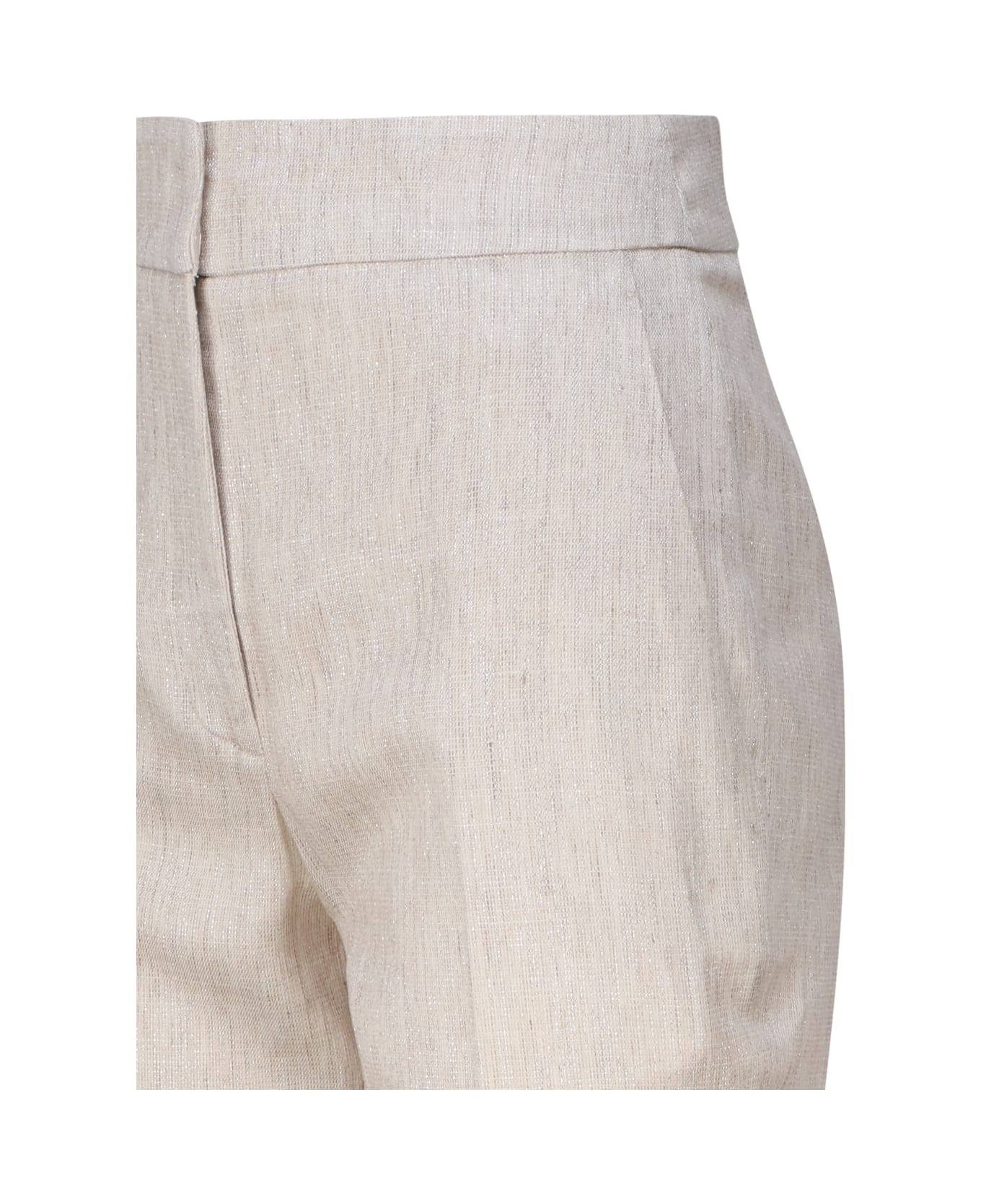 Genny Linen Blend Tailored Pants - Beige ボトムス