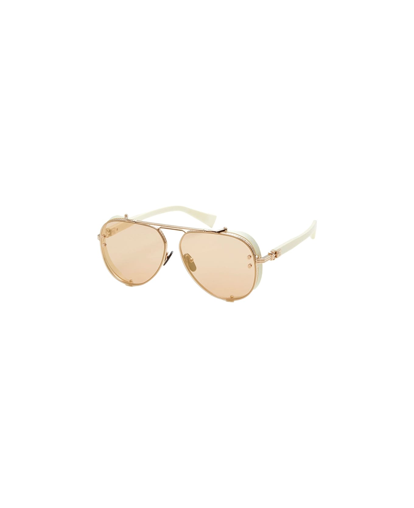 Balmain Captaine - Gold/white Sunglasses Sunglasses - gold, white bone