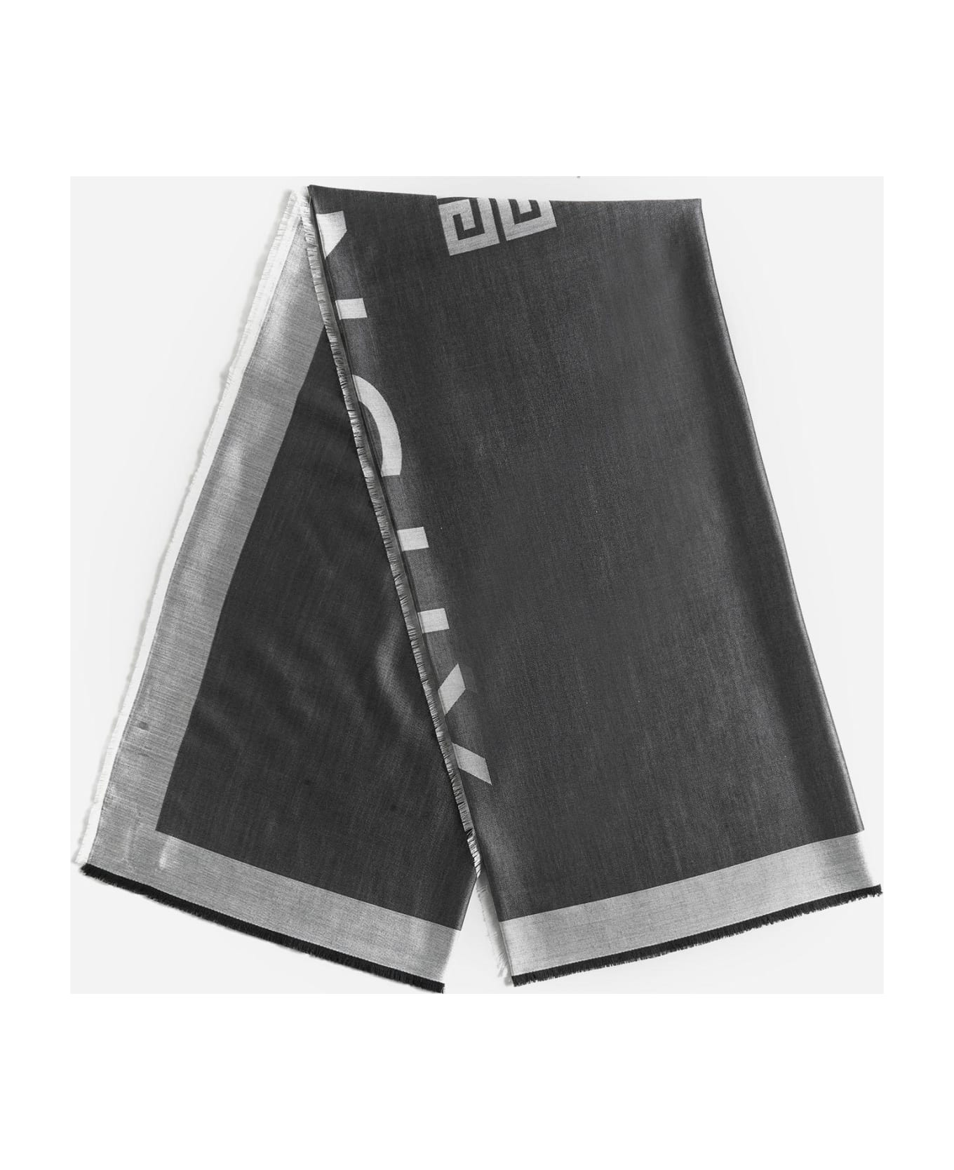 Givenchy Logo Silk And Wool Shawl