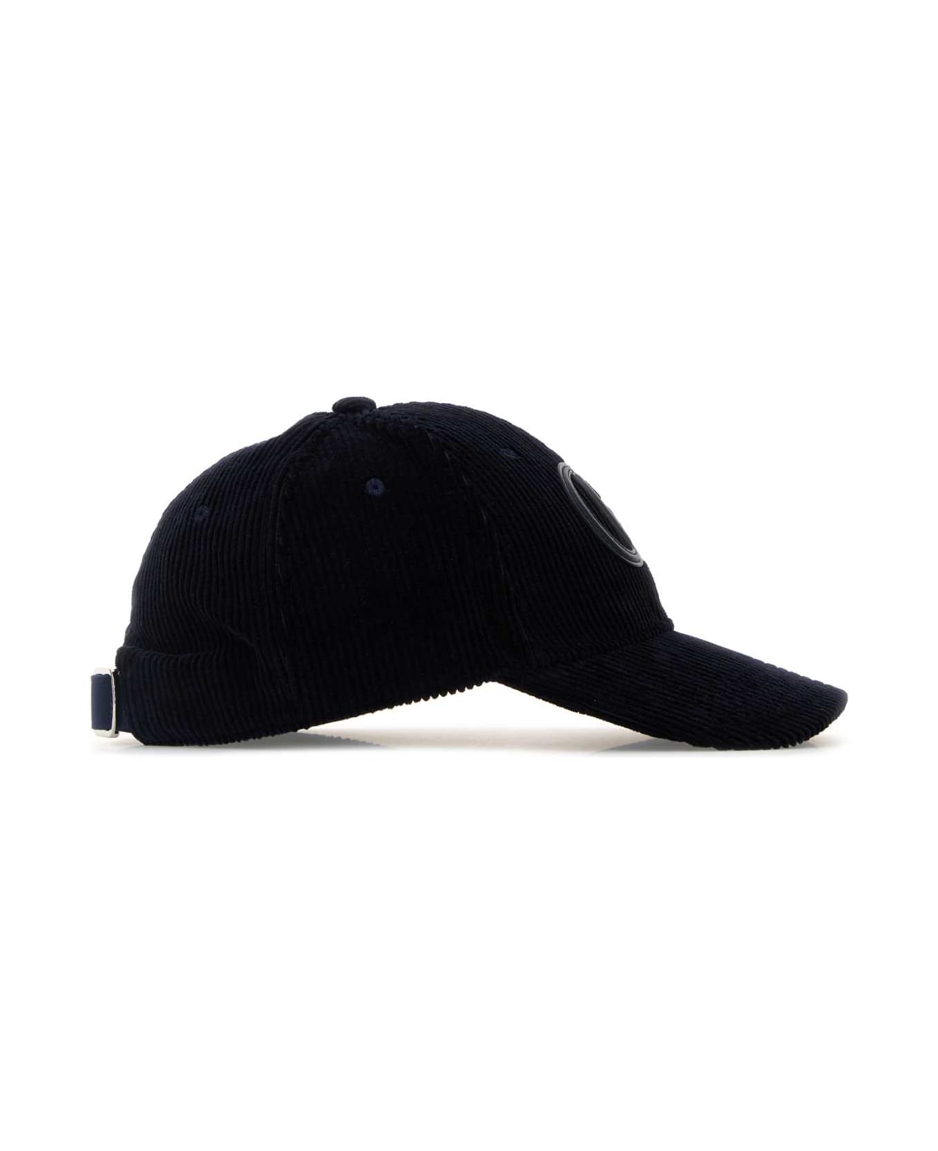 Gucci Navy Blue Corduroy Baseball Cap - SAPPHIREBLUE