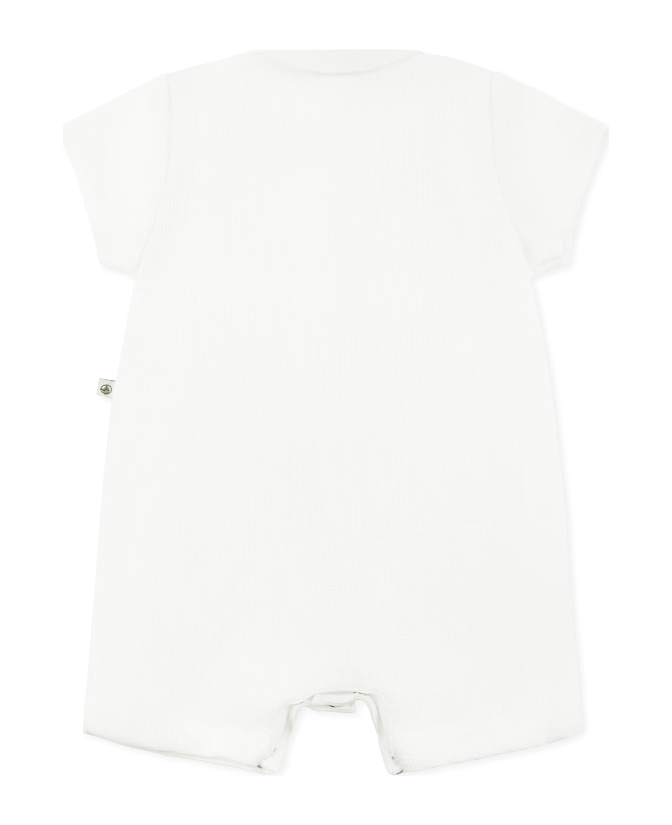 Petit Bateau White Romper For Babykids With Anchors - White