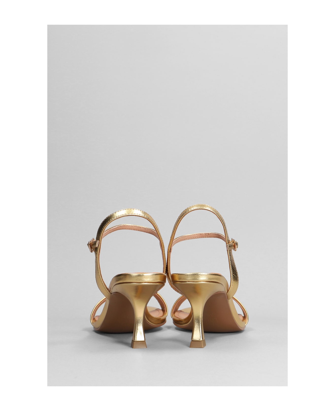Bibi Lou Lotus 65 Sandals In Gold Leather - gold