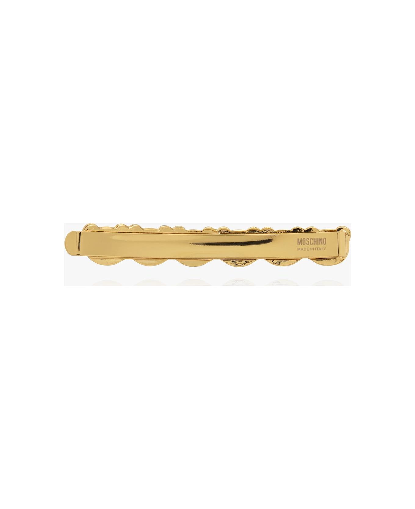 Moschino Hair Slide With Logo - GOLD