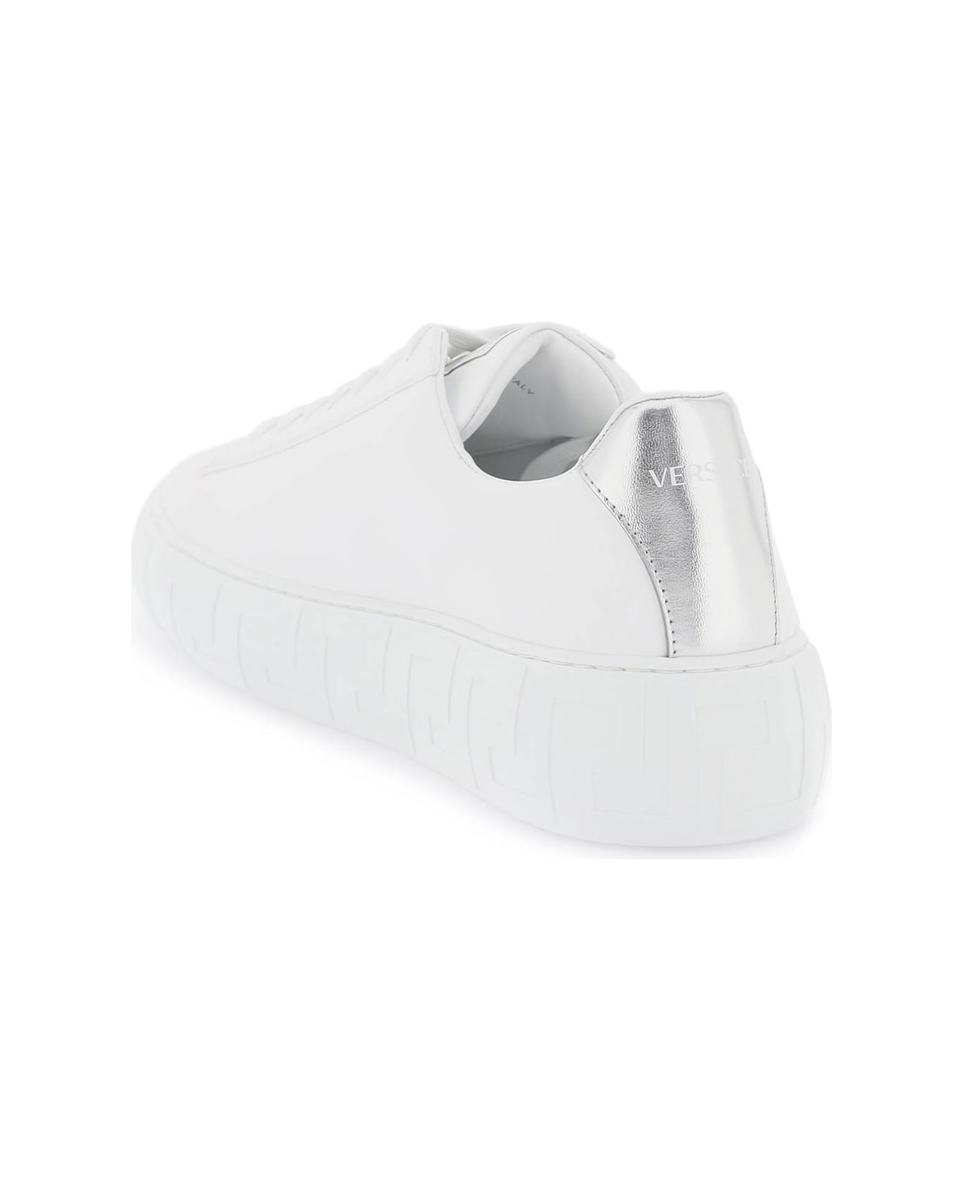 Versace 'greca' Sneakers With Logo - White