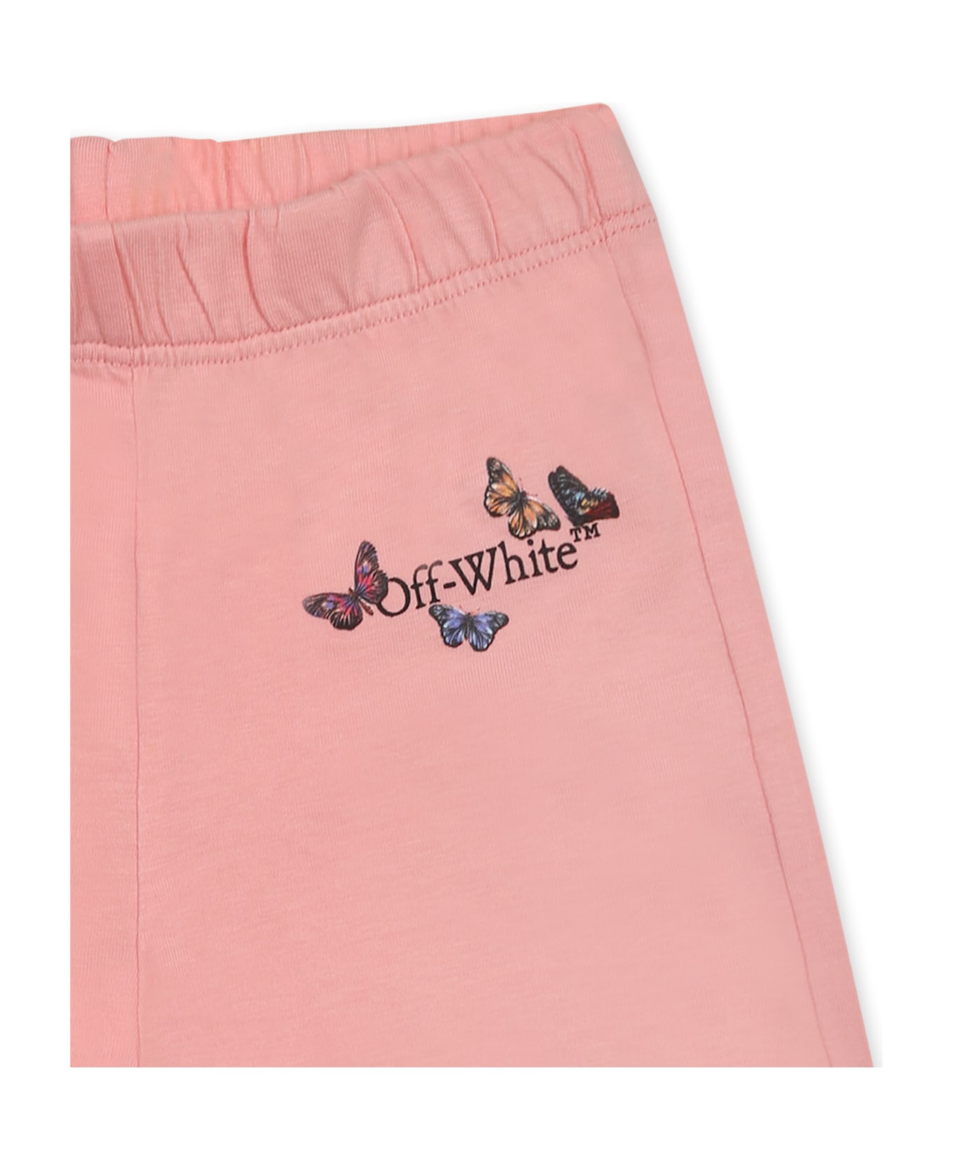 Off-White Pink Shorts For Baby Girl With Logo - Pink