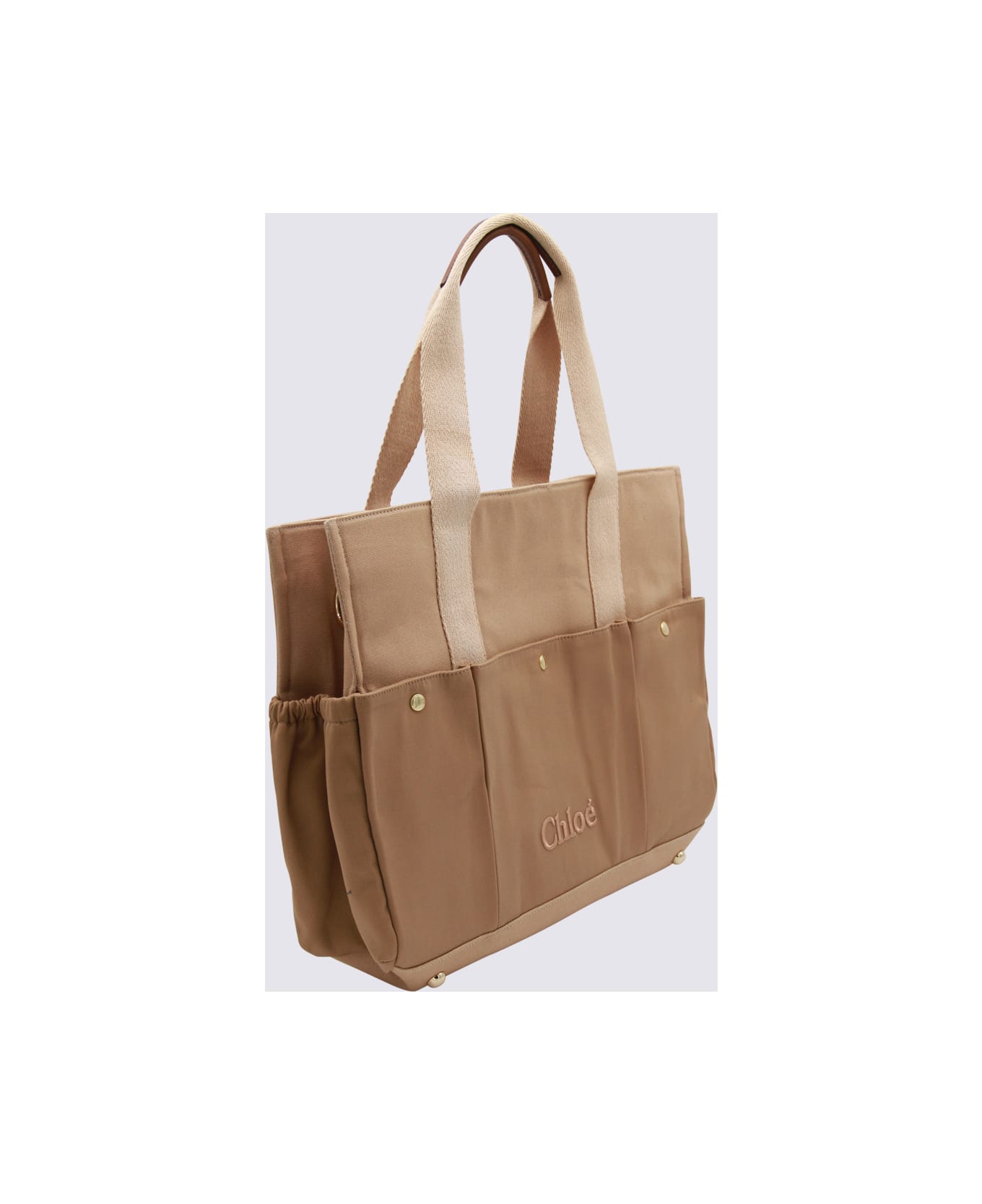 Chloé Beige Cotton Totes - Beige