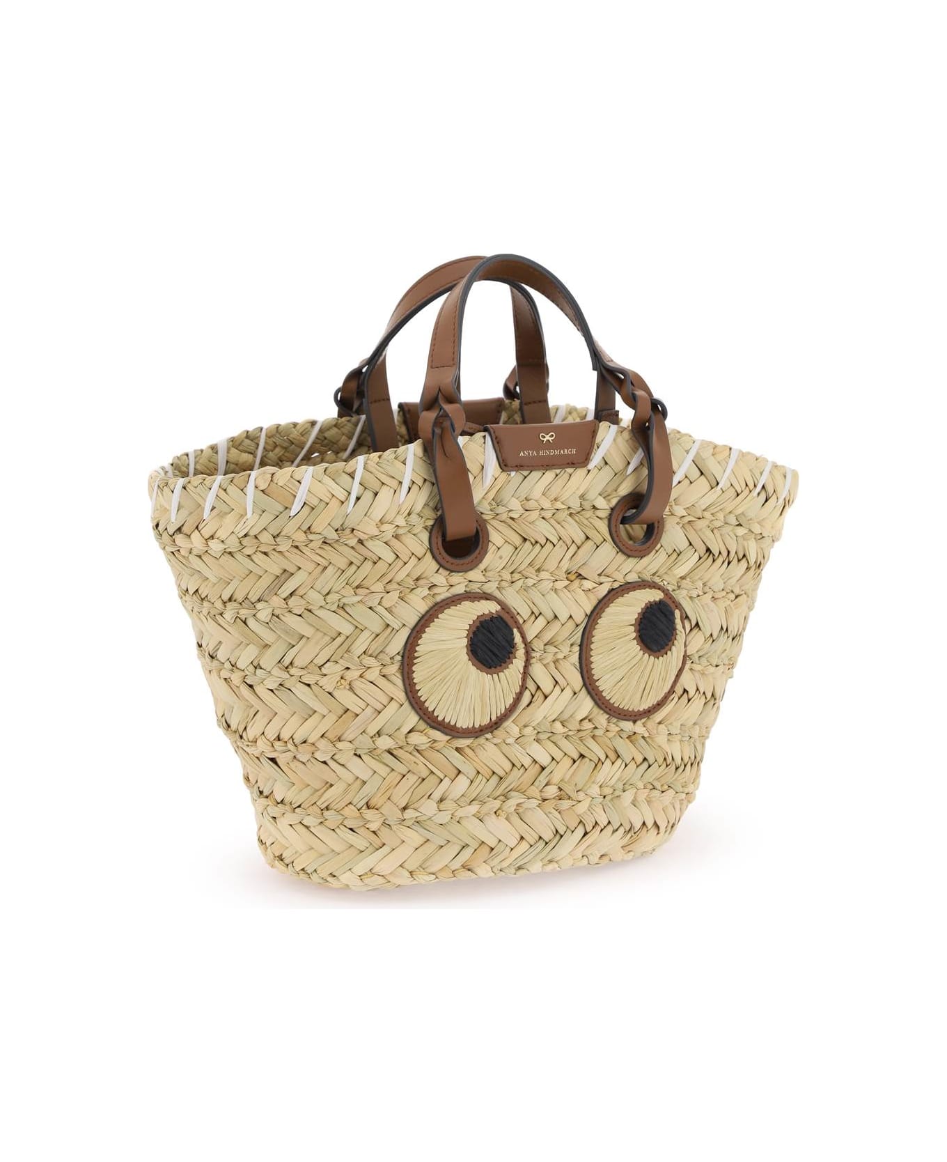 Anya Hindmarch Paper Eyes Basket Handbag - NATURAL