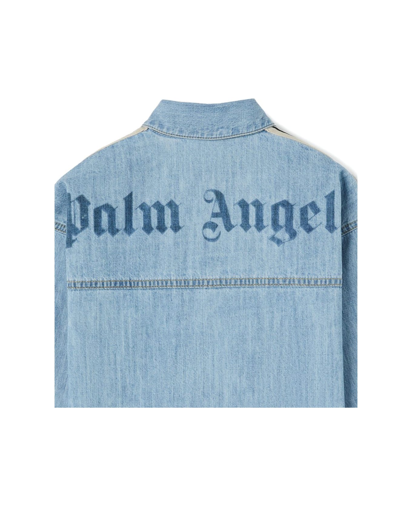 Palm Angels Overlo Track Chambray Osshirt - Blue Blue