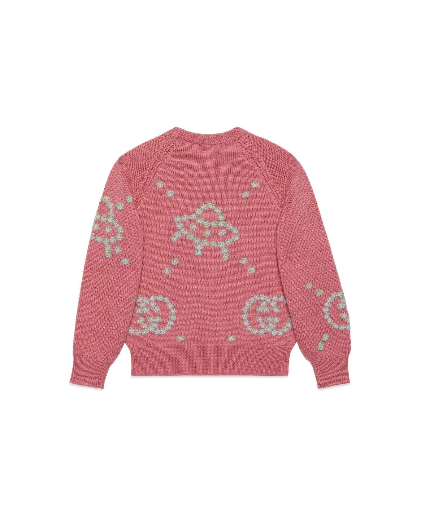 Gucci Crew Neck Sweater - Dark Rose Mix ニットウェア＆スウェットシャツ
