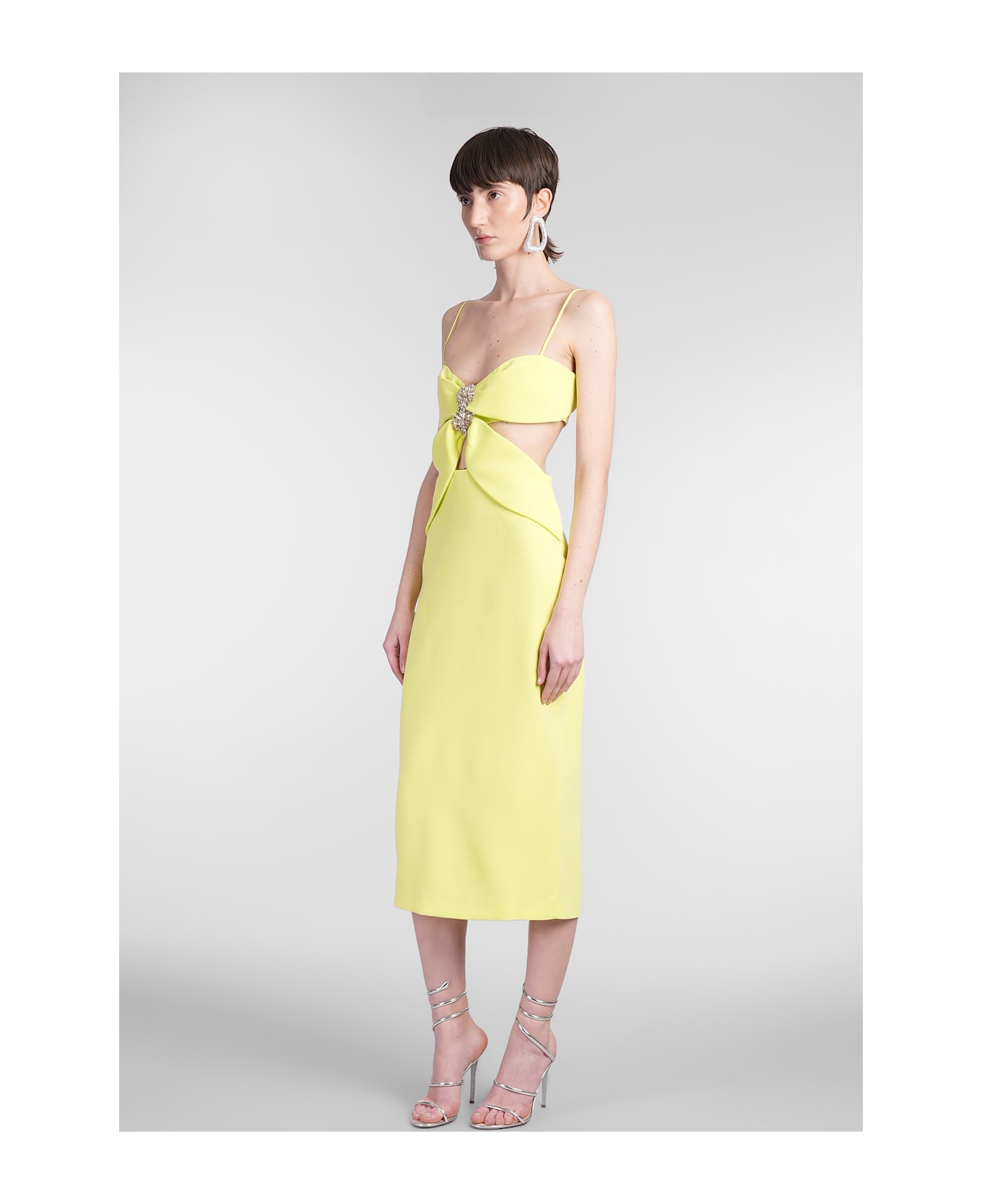Costarellos Arina Long Dress In Green Polyester - green