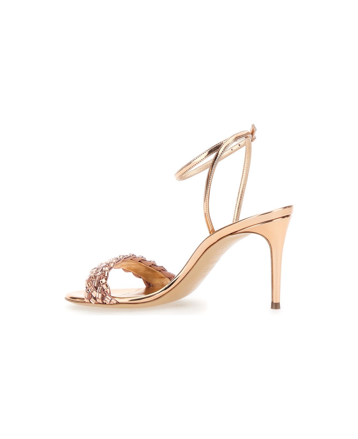 Casadei 'starlink' Pink Sandals With High Stiletto Heel And Braided Embellishment In Ecoleather Woman - Pink