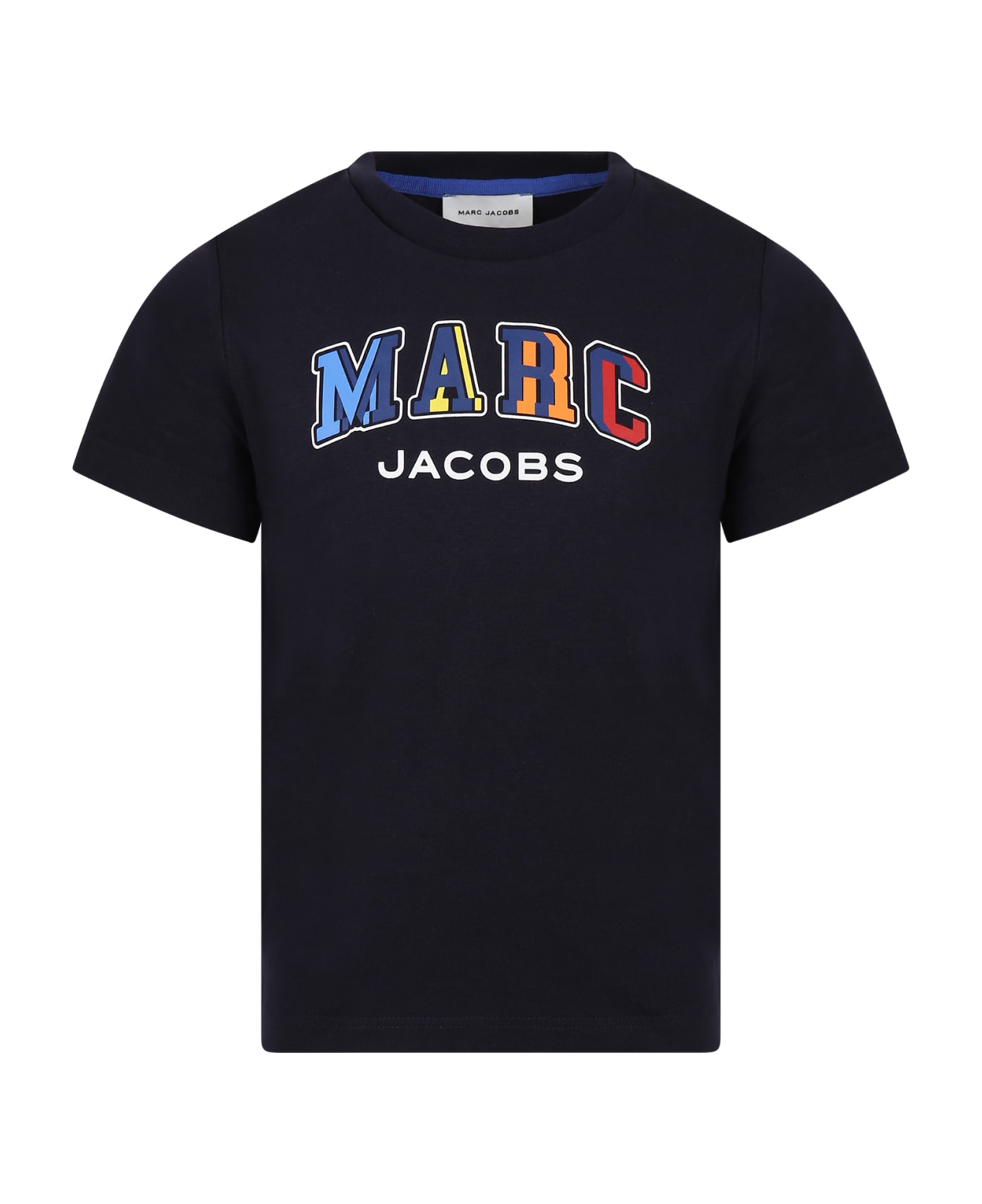 Marc Jacobs Blue T-shirt For Boy With Logo Print - Blue Tシャツ＆ポロシャツ
