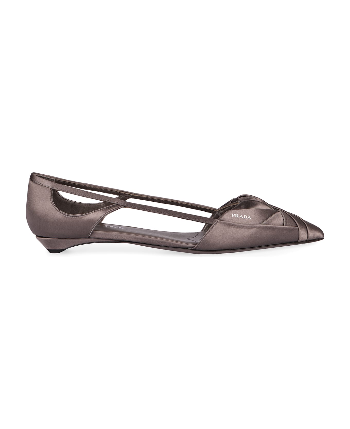 Prada Satin Ballet Flats - grey