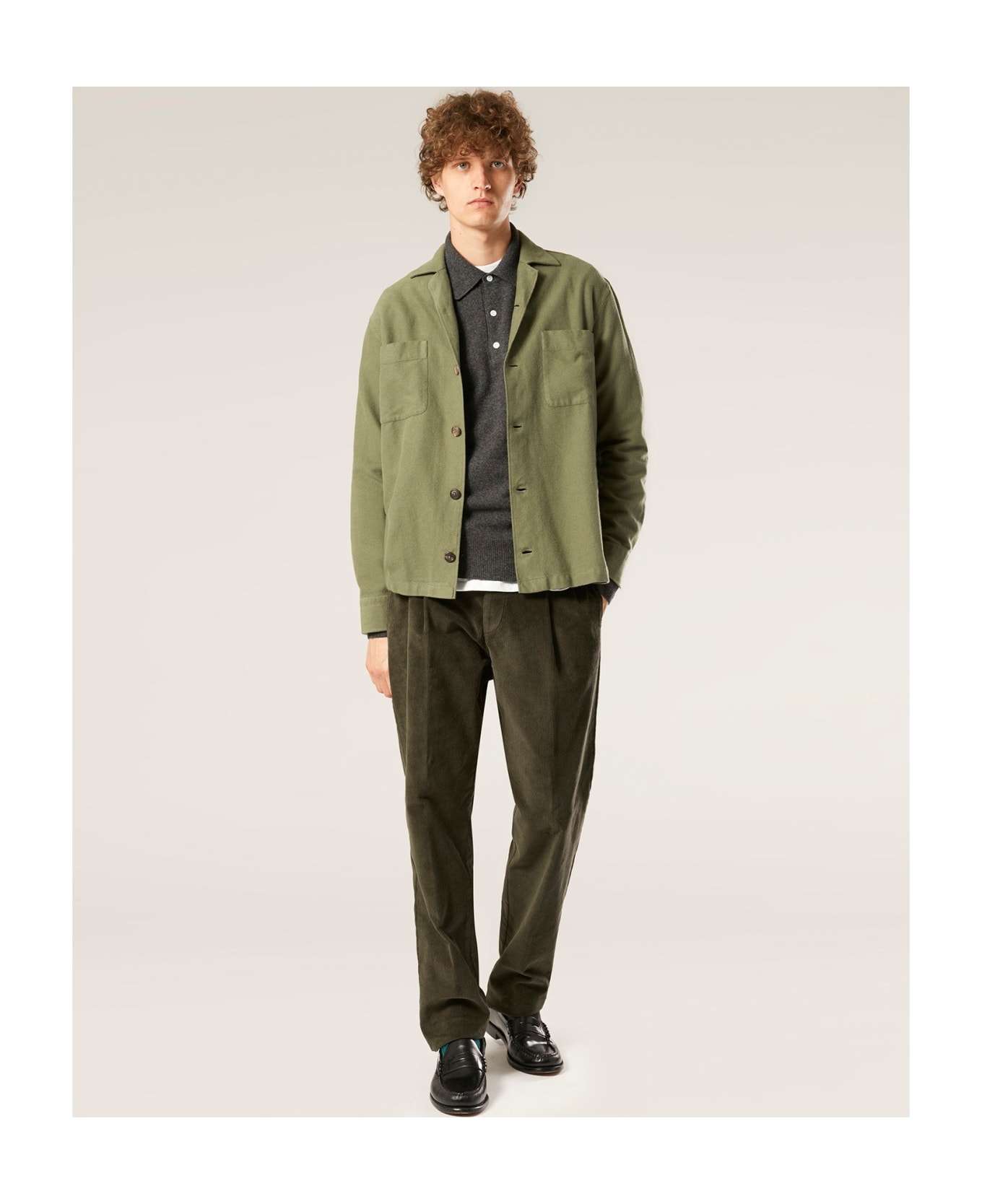 doppiaa Aabba Green Cotton Overshirt