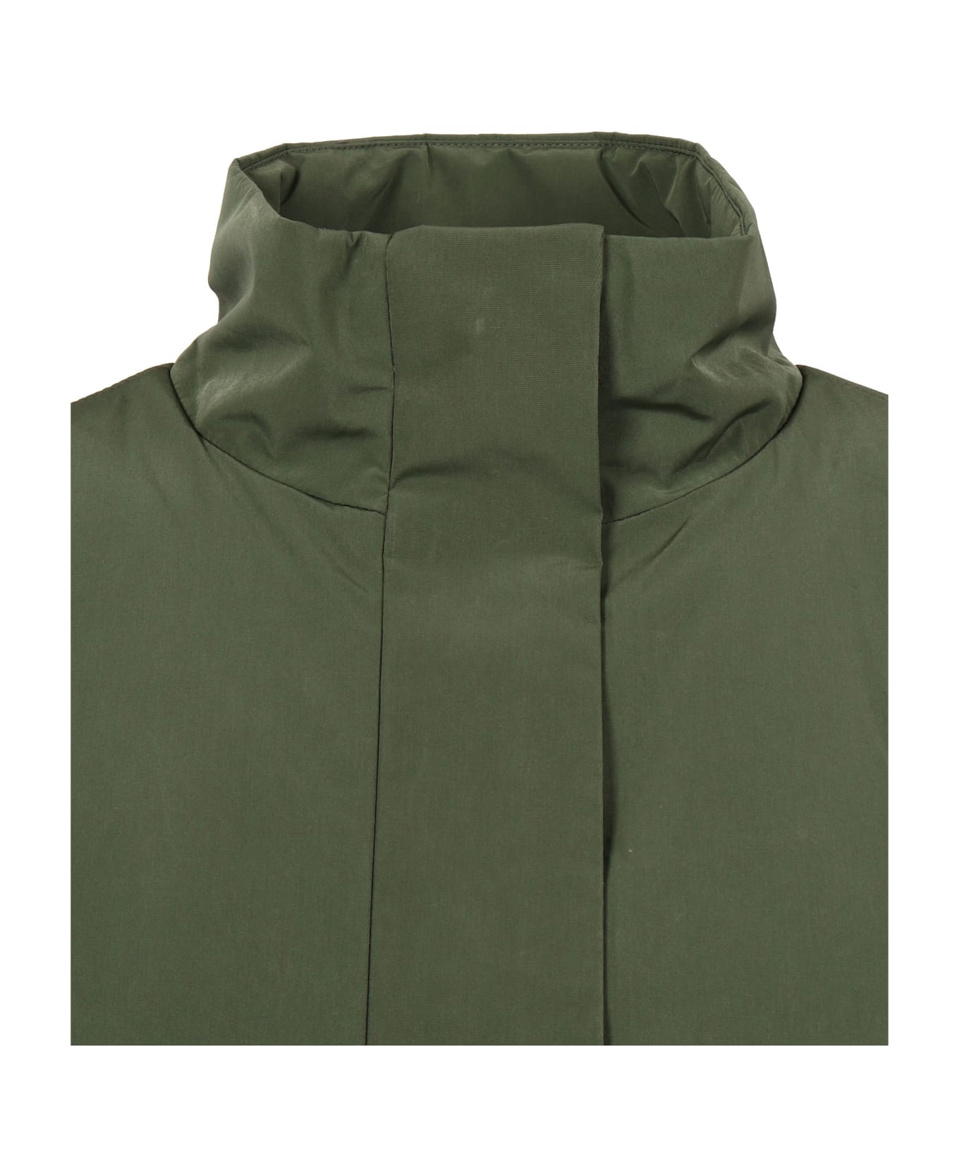 K-Way Ella Wool Nylon Mix Down Jacket - GREEN
