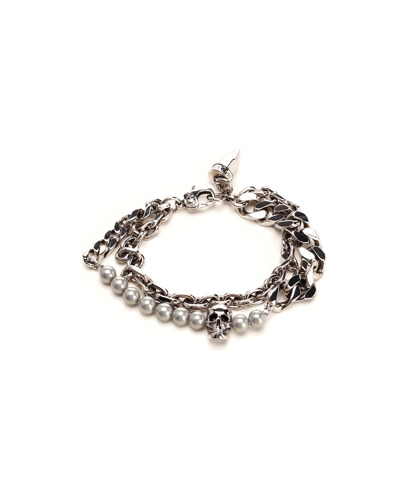Alexander McQueen Skull&pearls Bracelet - Metallic ブレスレット