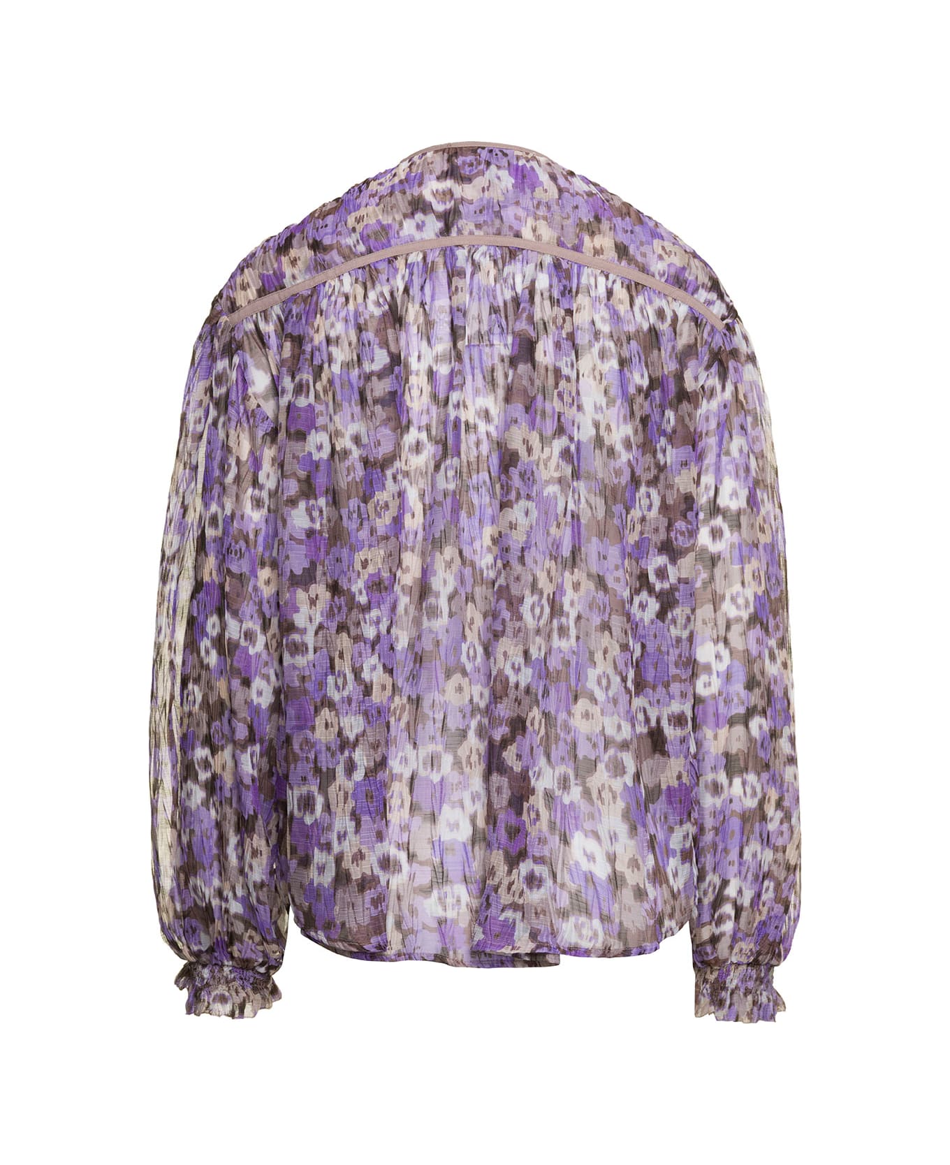 Sabina Musayev 'atara' Purple Blosue With All-over Floreal Print In Polyester Woman - Violet