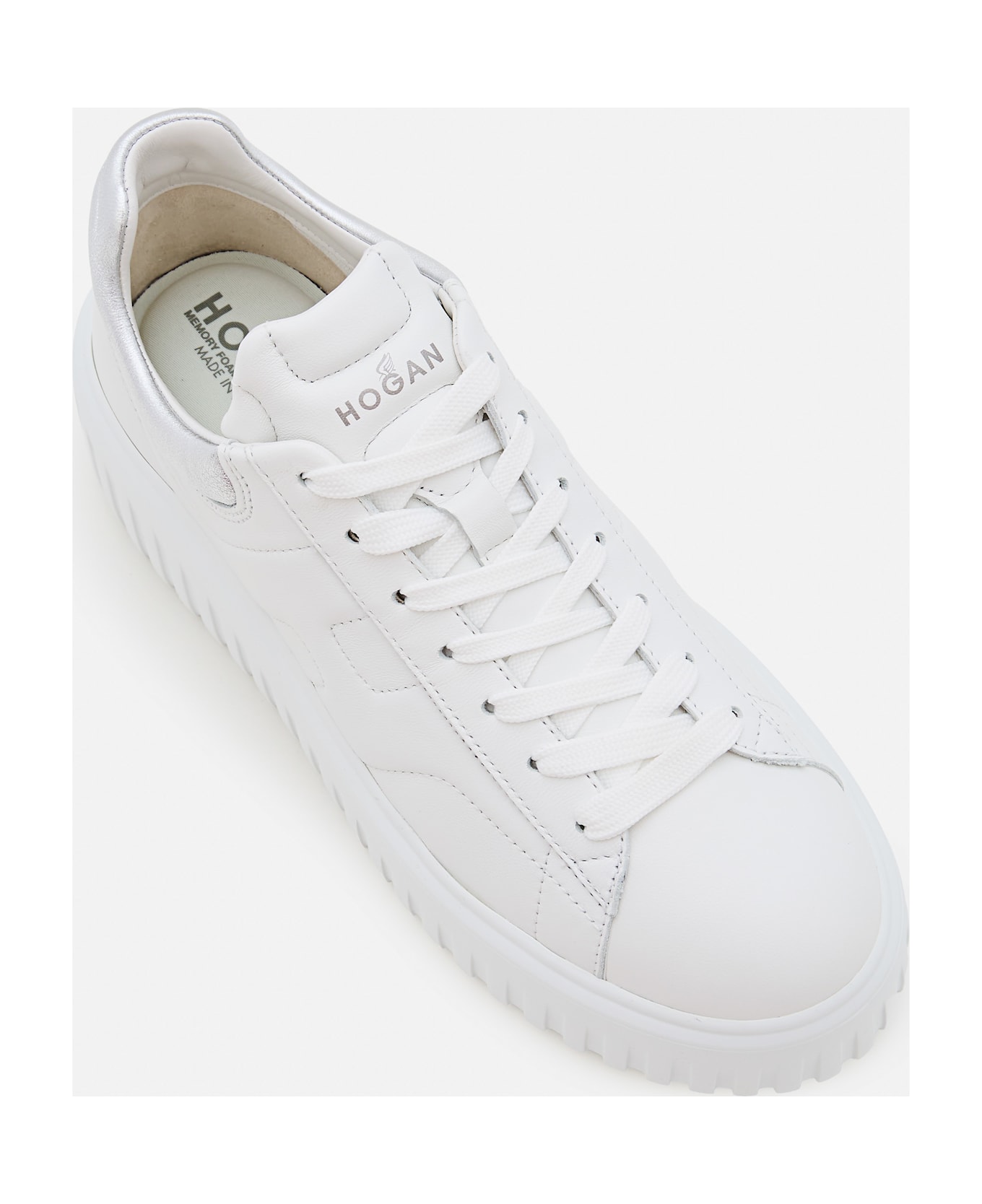 Hogan H-stripes Lace Up Sneakers - White