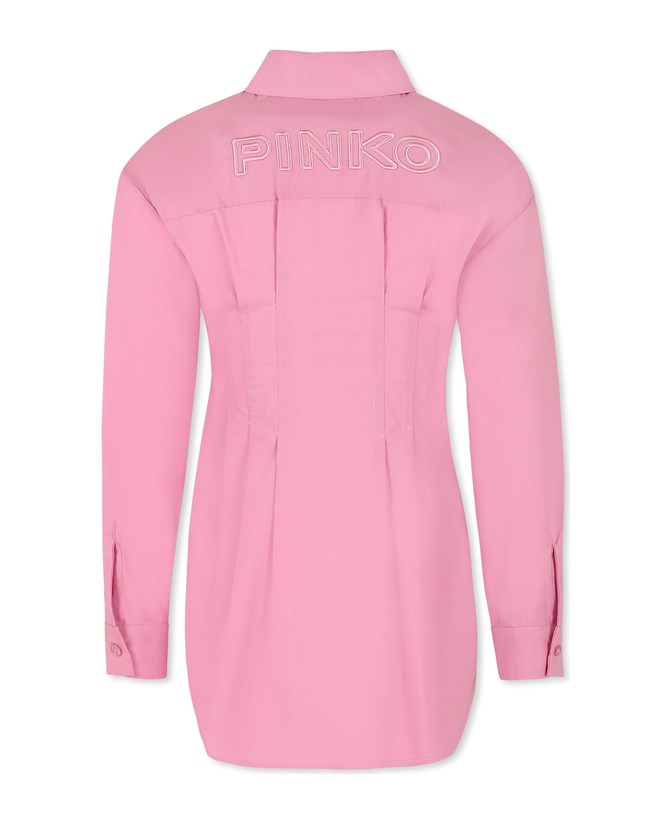 Pinko Pink Dress For Girl With Logo - Pink