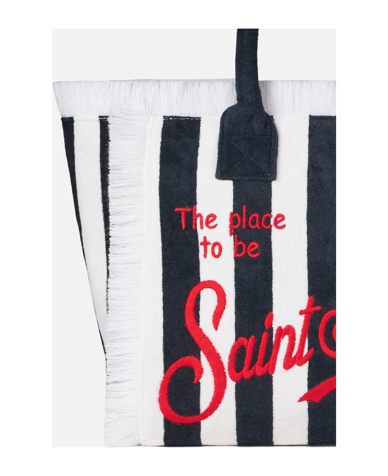 MC2 Saint Barth Vanity Terry Shoulder Bag With Saint Barth Embroidery - BLUE