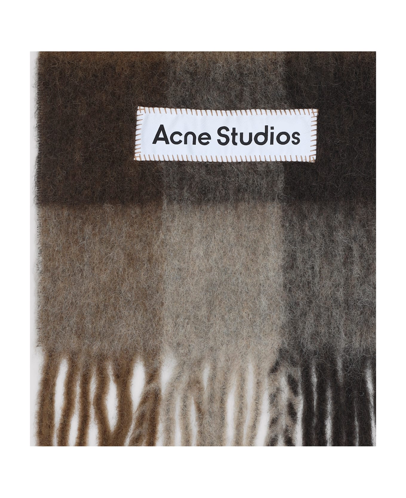 Acne Studios Alpaca Scarf - Dtj Dark Brown White