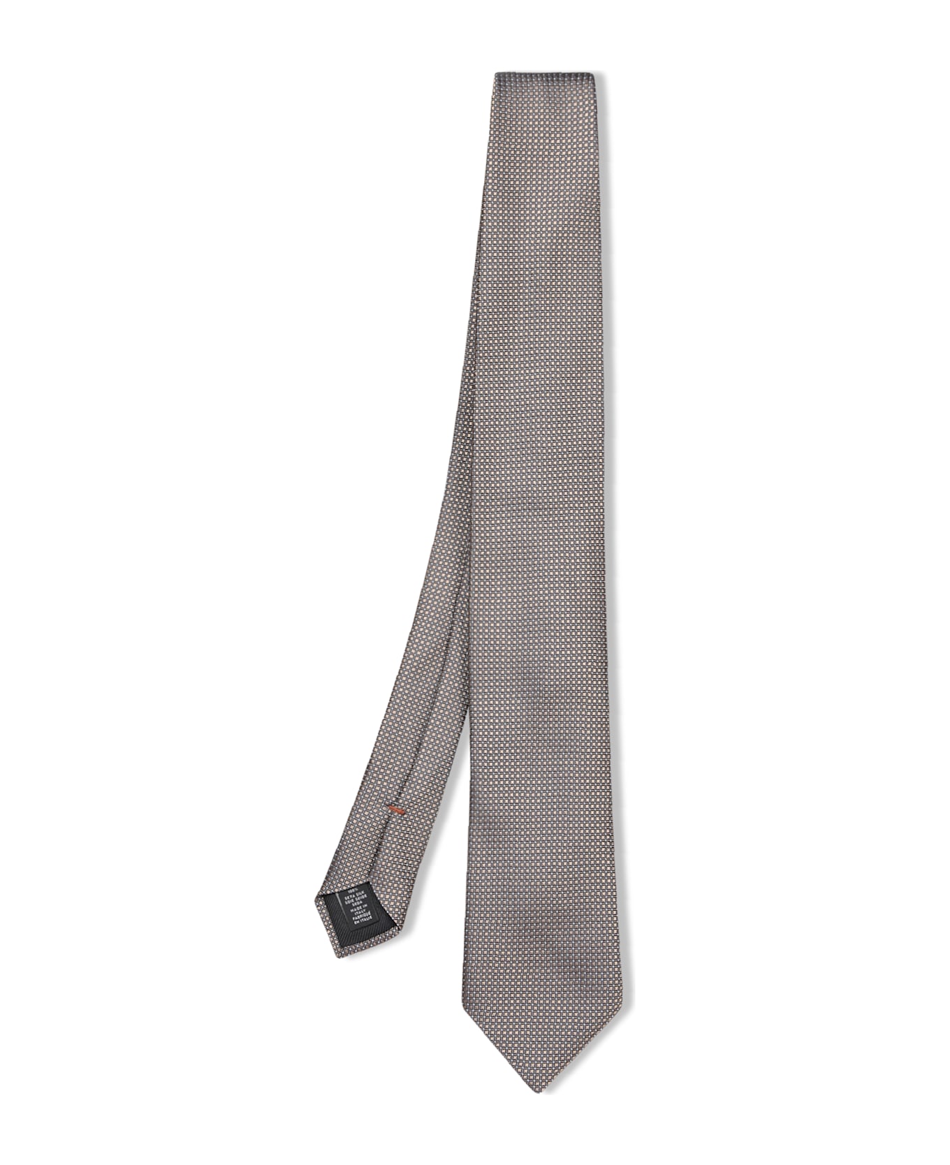 Zegna Pattern Blue/beige Tie - Beige