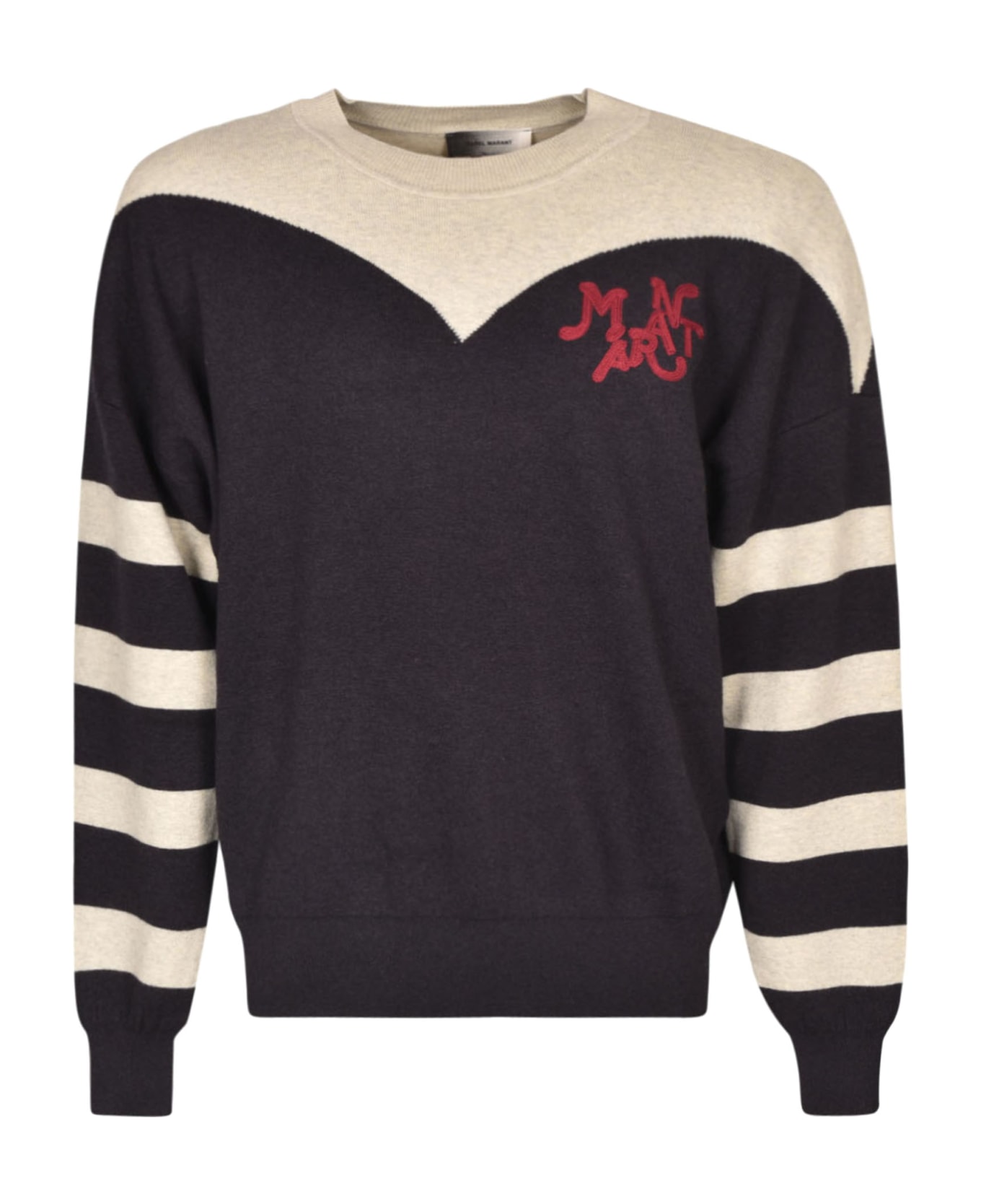 Isabel Marant Logo Stripe Sleeve Sweater - Black