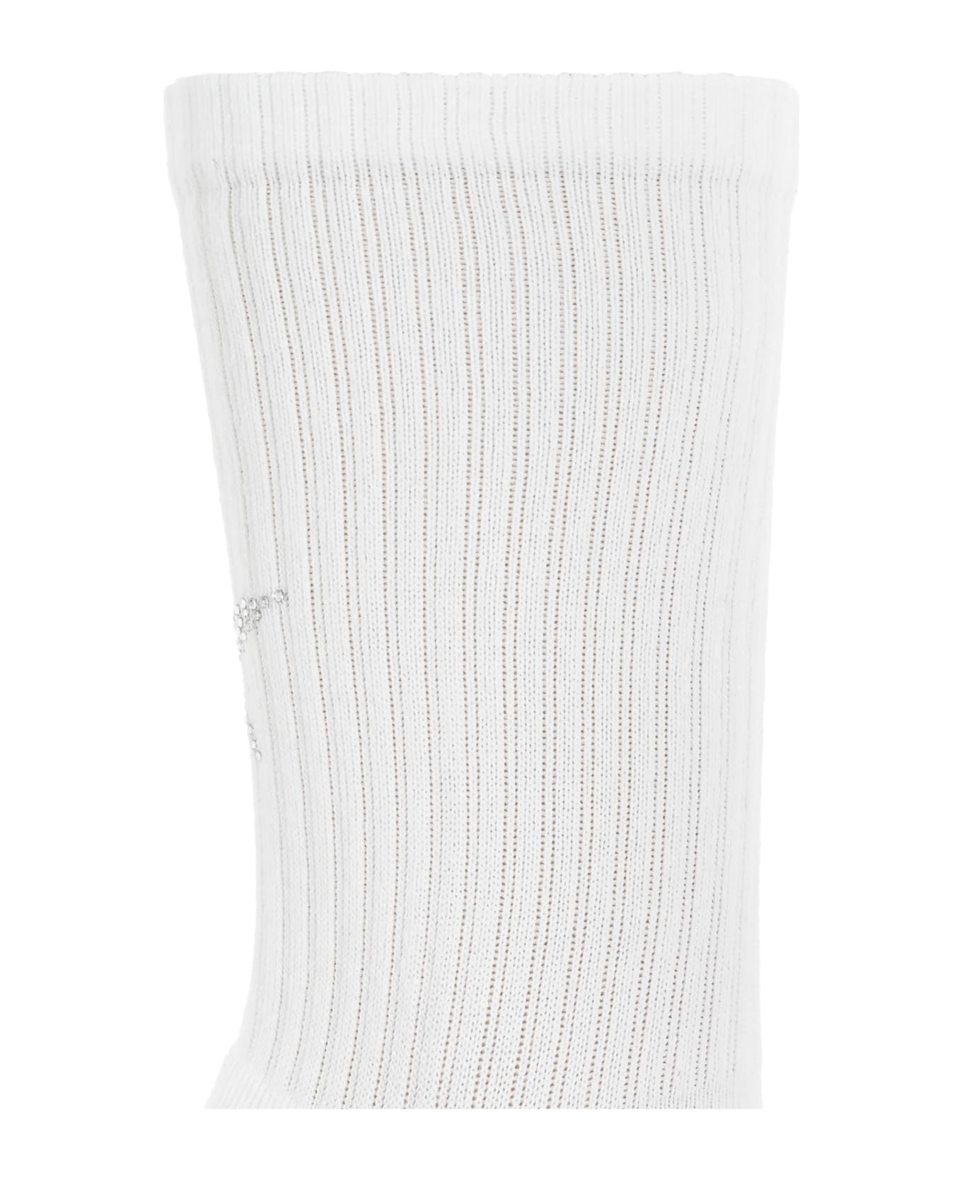 Golden Goose Socks With Logo - Bianco